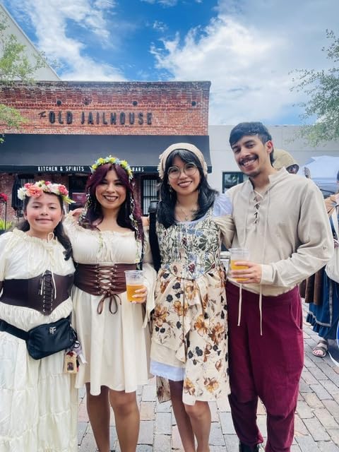 HSDOU 5Pcs Renaissance Medieval Costume Women Fairy Cottagecore Dress | Peasant dress style, vintage 1700s victorian outfit customer photo 1