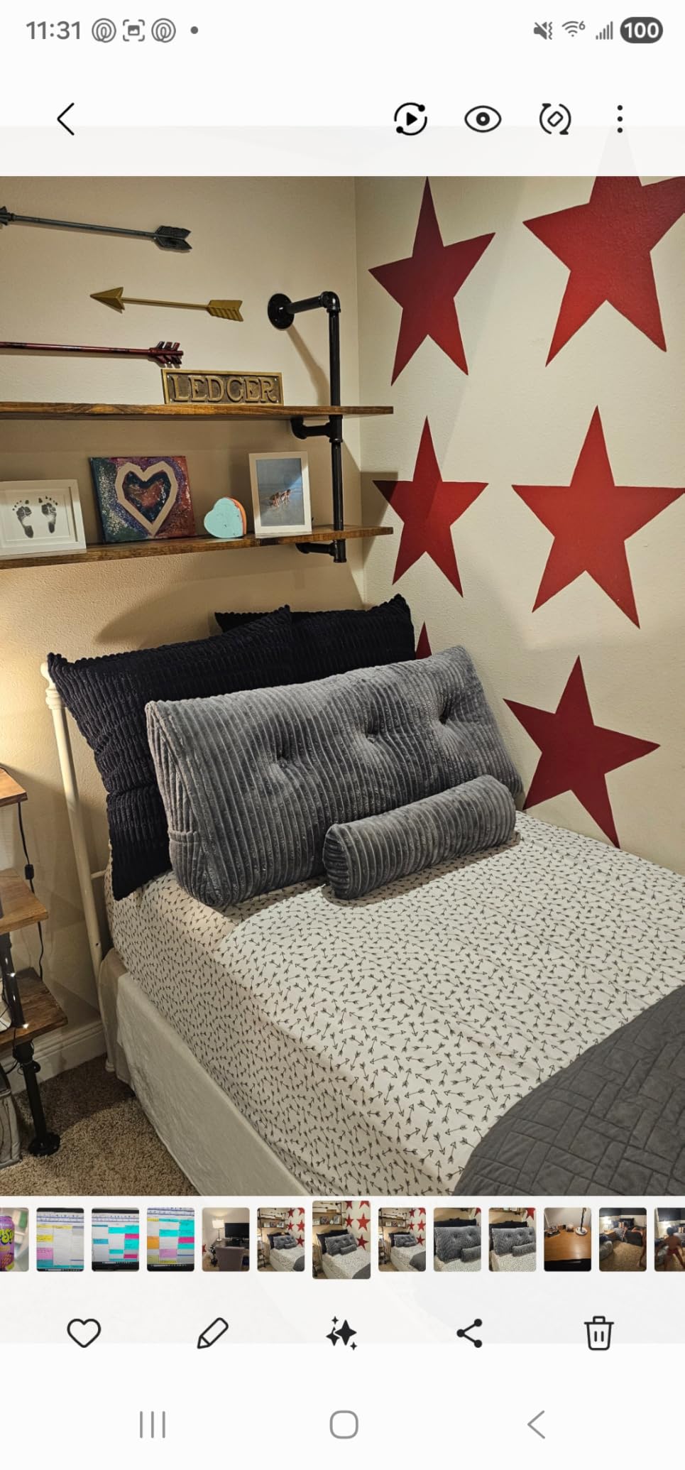 Z-hom Headboard Pillow, Wedge Backrest Cushion, Twin Size,ONE Roll Pillow | Grey Triangular Backrest Cushion Equipped&Matching Roll Pillow,Ideal for Reading,Sitting Up in Bed&Filling Headboard Gaps customer photo 2