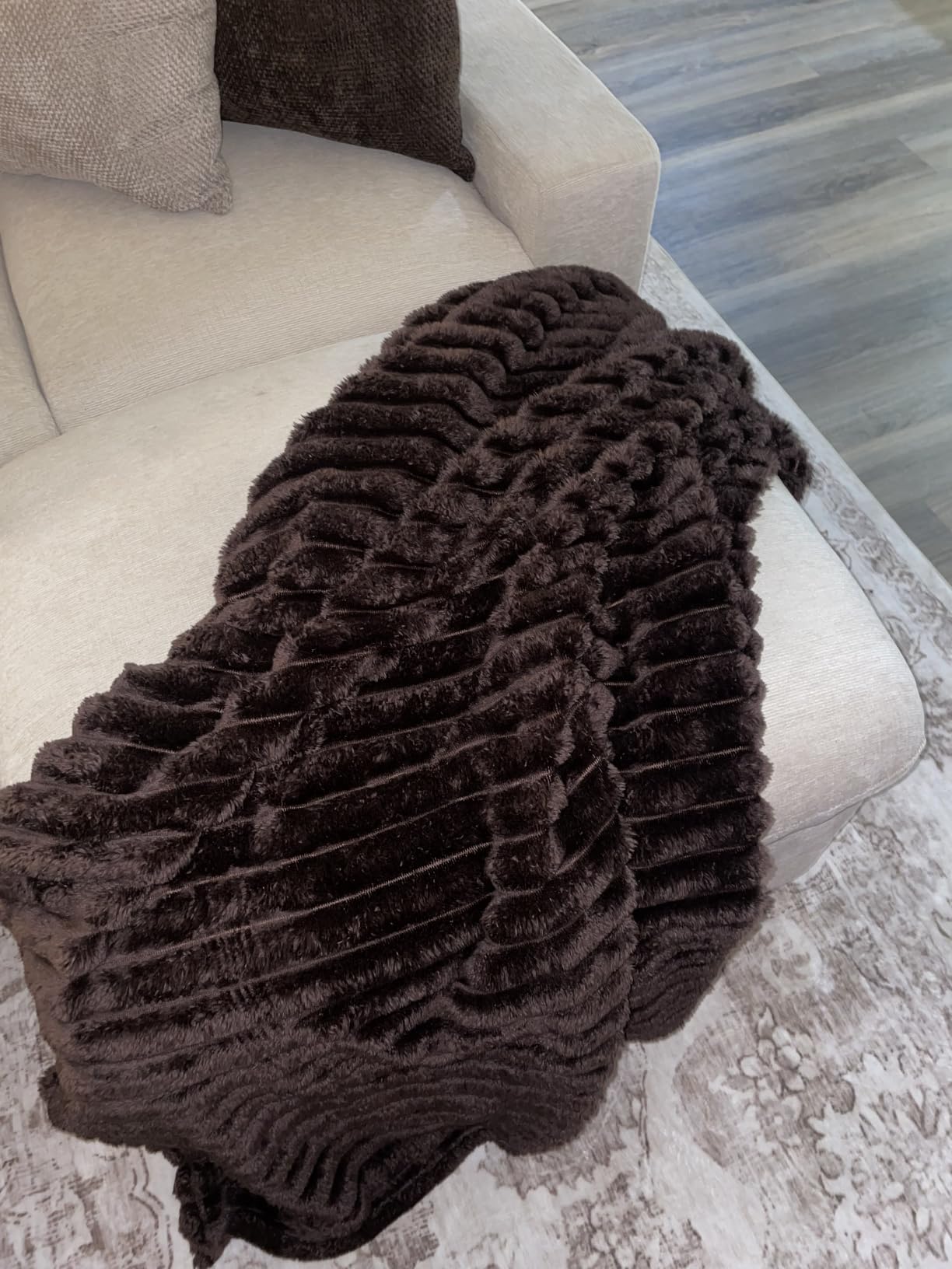 Exclusivo Mezcla Striped Fleece Throw Blanket for Couch, Sofa, Bed, 50