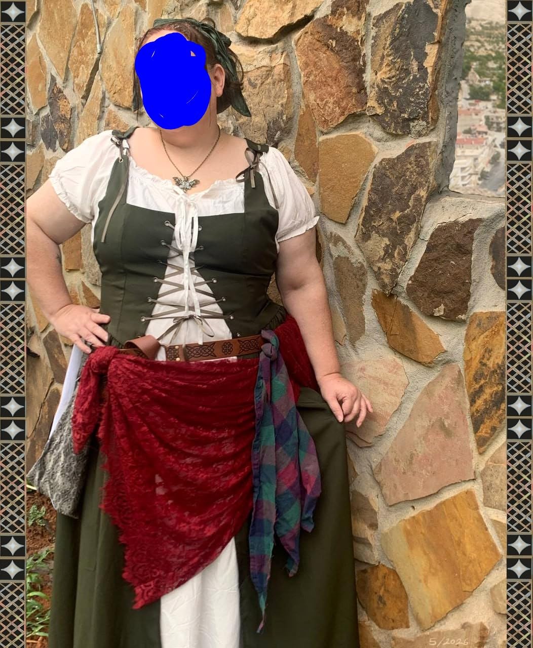 Renaissance Costume Women Halloween Medieval Pirate Dress customer photo 1