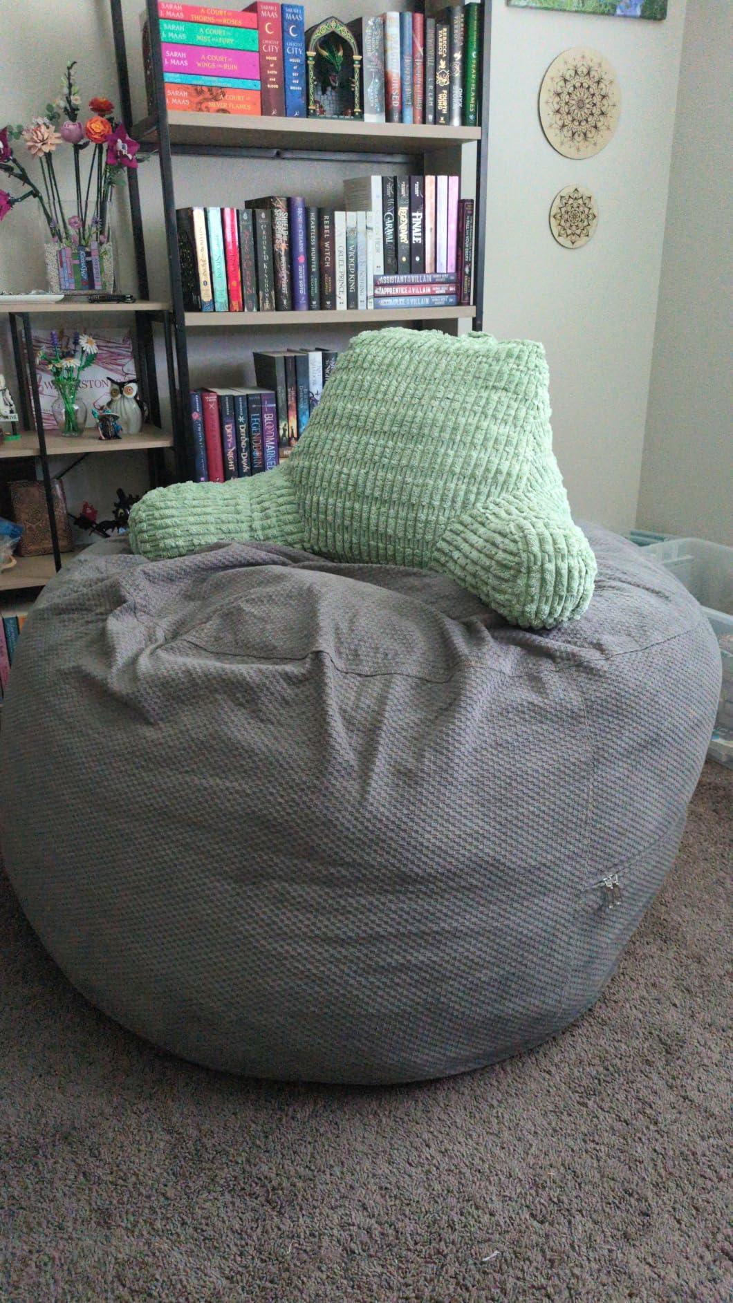 Blissful Diary Reading Pillow with Shredded Memory Foam, Backrest Pillow with Arms customer photo 1