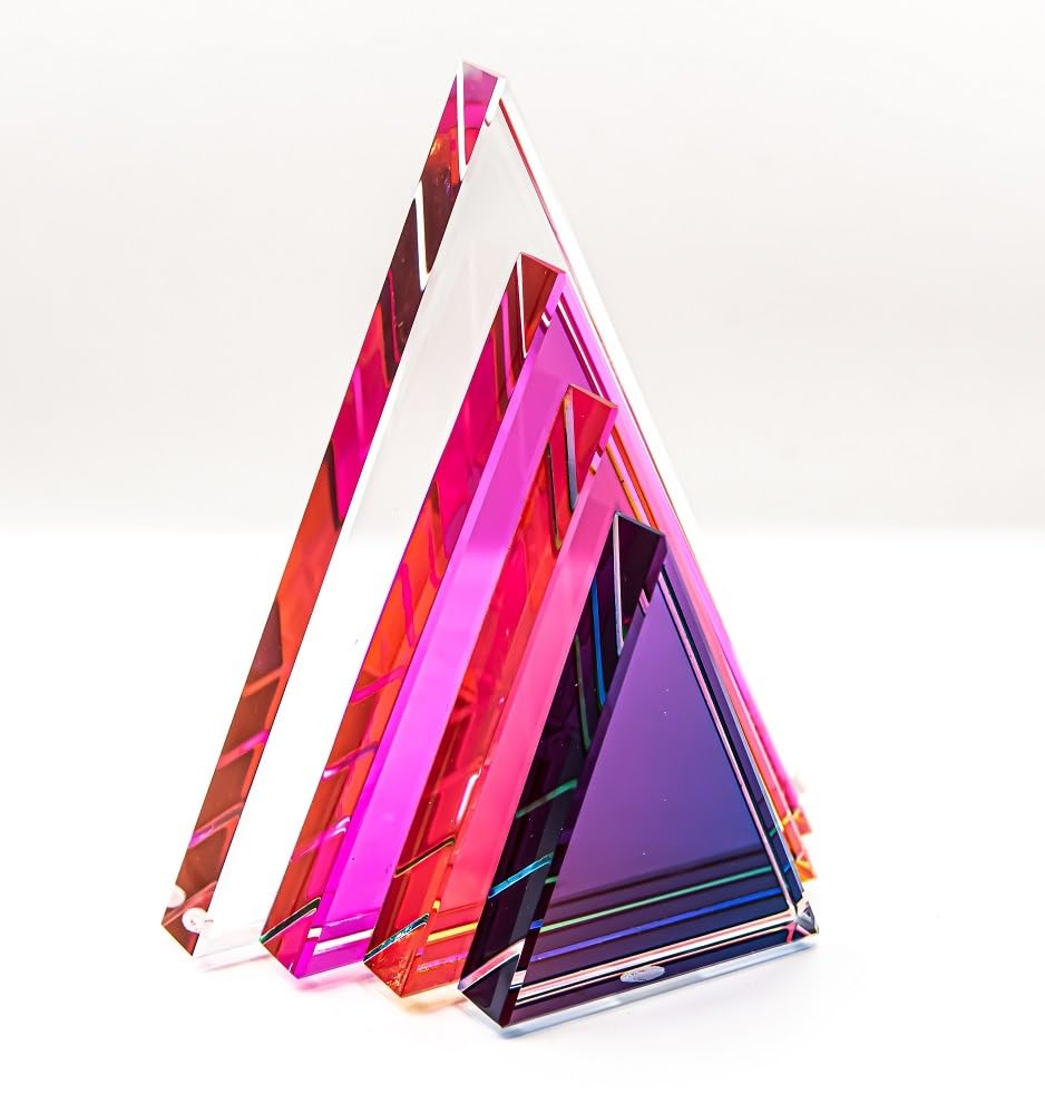 Crystal Geometric Triangle Bookends Heavy Non-Skid for Shelves Office Decor - K9 Crystal Triangle Bookends 3Lbs Pair customer photo 1