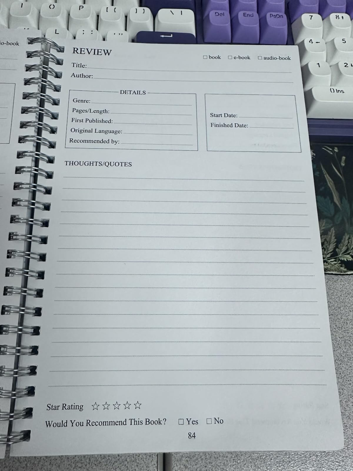 Getvow Reading Journal - Review and Track Your Reading Progress with 72 Book Reviews - Book Journal Reading Log Journal with Back Pocket, 5.8