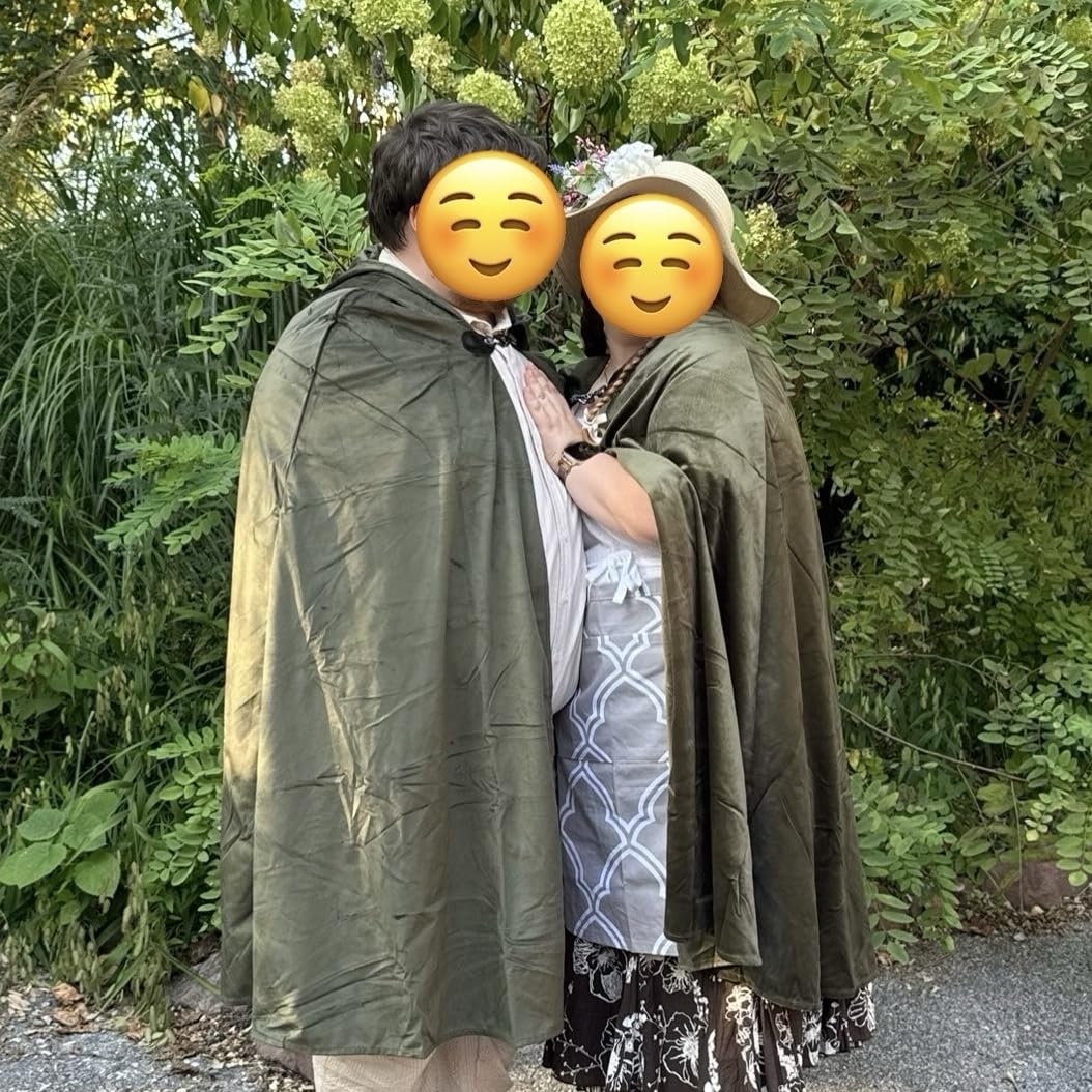 JEGERMIG Medieval Hooded Cloak Halloween Renaissance Costume | Layer over a costume to create a medieval-inspired or fantasy-style outfit. customer photo 1