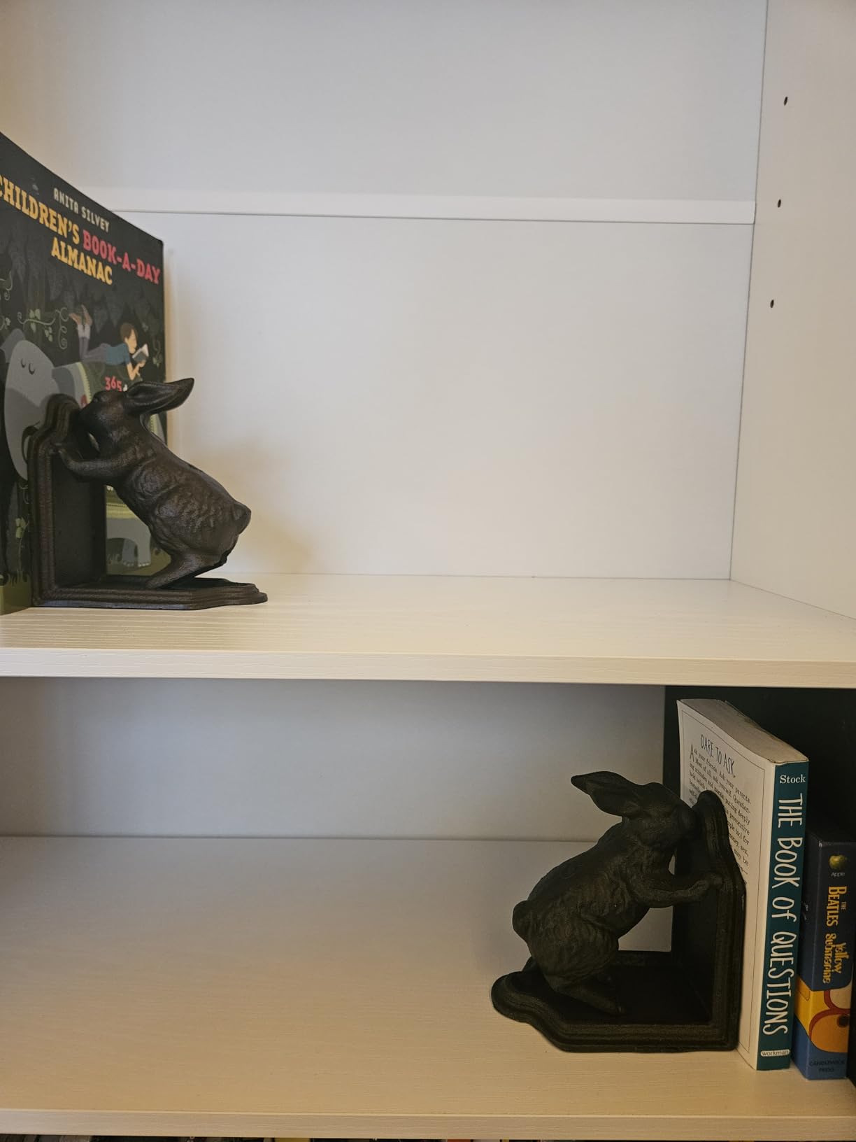Decorative Bookends Antique Gold Bunny Book Ends, Heavy Duty Cast Iron Book Ends for Shelves, Unique Bookends for Heavy Books, Vintage Decor 5.3 lbs customer photo 2