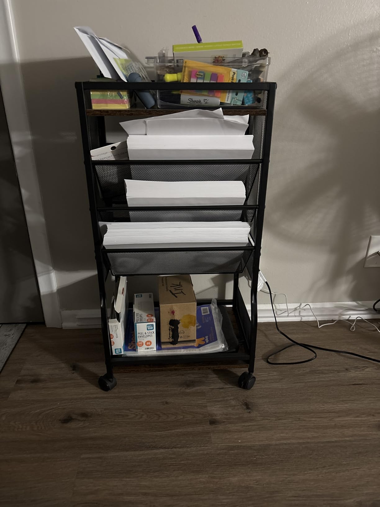 DAOUTIME 8 Tier Rolling Book Cart with Wheels, Mobile Book Storage Cart with 2 Sides Access Bookcase for Narrow Space, Rolling File Organizers and Storage for Home Office Living Room Classroom School customer photo 1