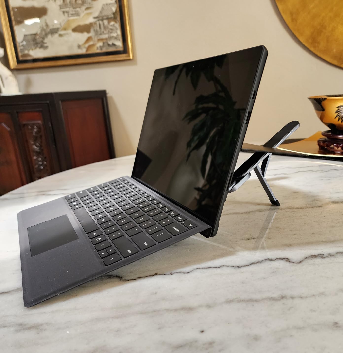 [Ultra Compact] Foldable & Portable Laptop Stand for Desk, Lightweight Tablet Stand for Business Travel, Library, Cafe, 6 Level Height Ergonomic Aluminum Computer Holder for 10-16