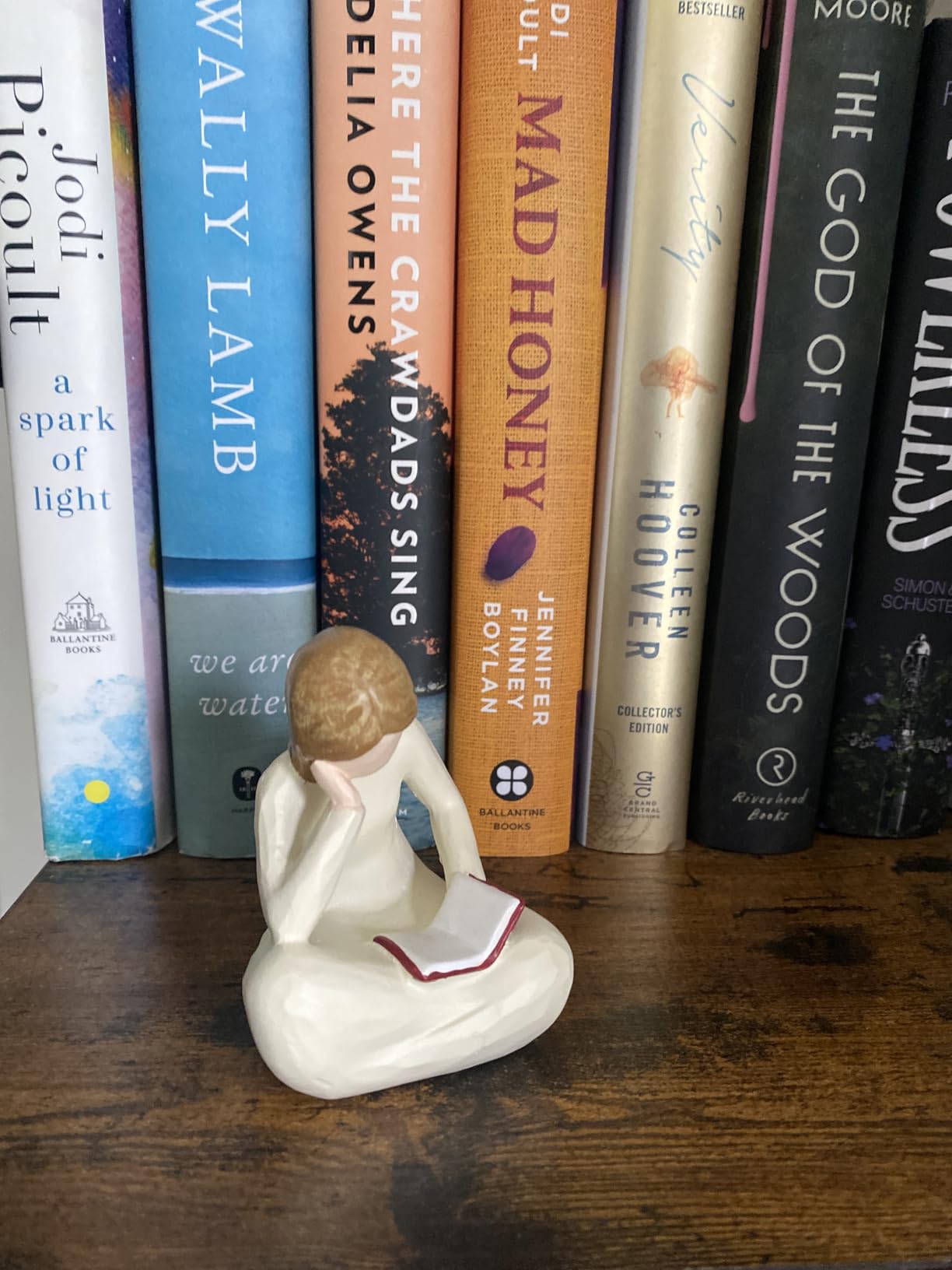 Cuayaes Reading Thinker Statue Book Lover Gifts for Women Readers, Graduates, Students, Teachers, Bookshelf Decor Aesthetic Sculpture Home Decor for Shelves Desk Office Living Room customer photo 1