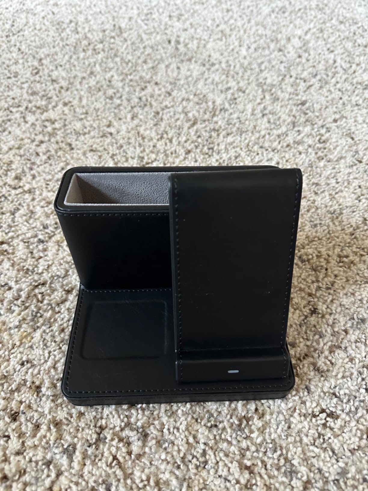 Pen Holder for Desk, Desk Organizers and Accessories,Stationery Holder for Office, School, Home,Desk Organizer With Phone Charger,Wall Mounted Remote Control Holder,Bedside Table Organizer (black) customer photo 1