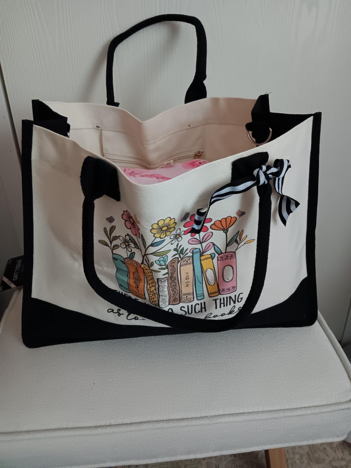 Canvas Tote Bag Gifts for Book Lovers,Book Lovers Gifts - Birthdays Tote Bag for Book Lovers, Librarians, and Readers - Perfect for Bookish Gifts customer photo 1