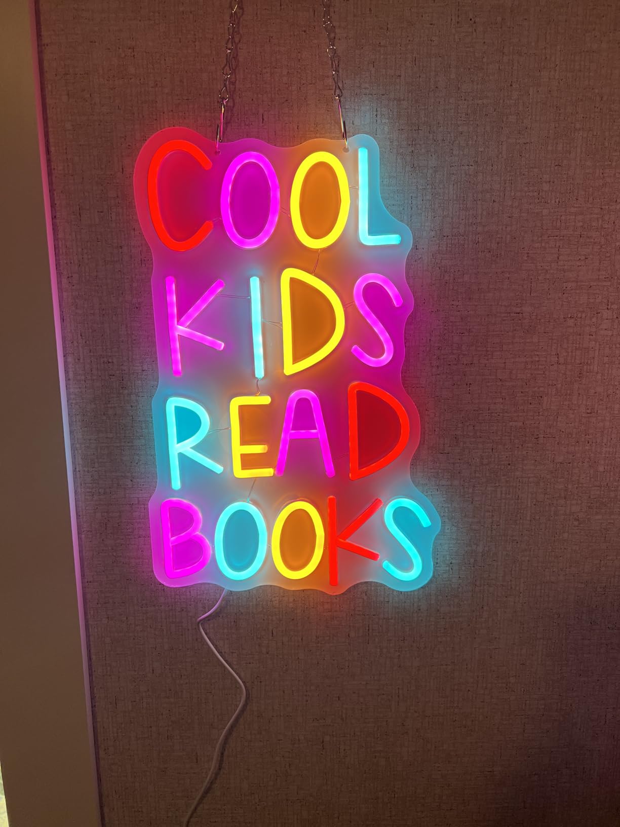 Cool Kids Read Books Neon Sign for Wall Decor Reading Letter LED Neon Lights Library Neon Light Sign Kids Room Library Classroom Reading Corner Decoration customer photo 1
