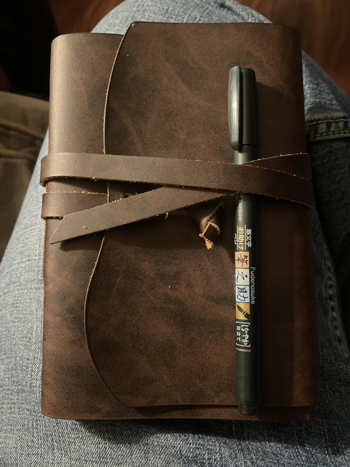 RILIHO Leather Journal Notebooks for Work, A5 Size Diary, 6x8.1 Inch, Genuine Leather Journals for Writing, Vintage Style Personalized Journal, Ideal for Women and Men, Artists, Travelers, Dark Brown customer photo 1