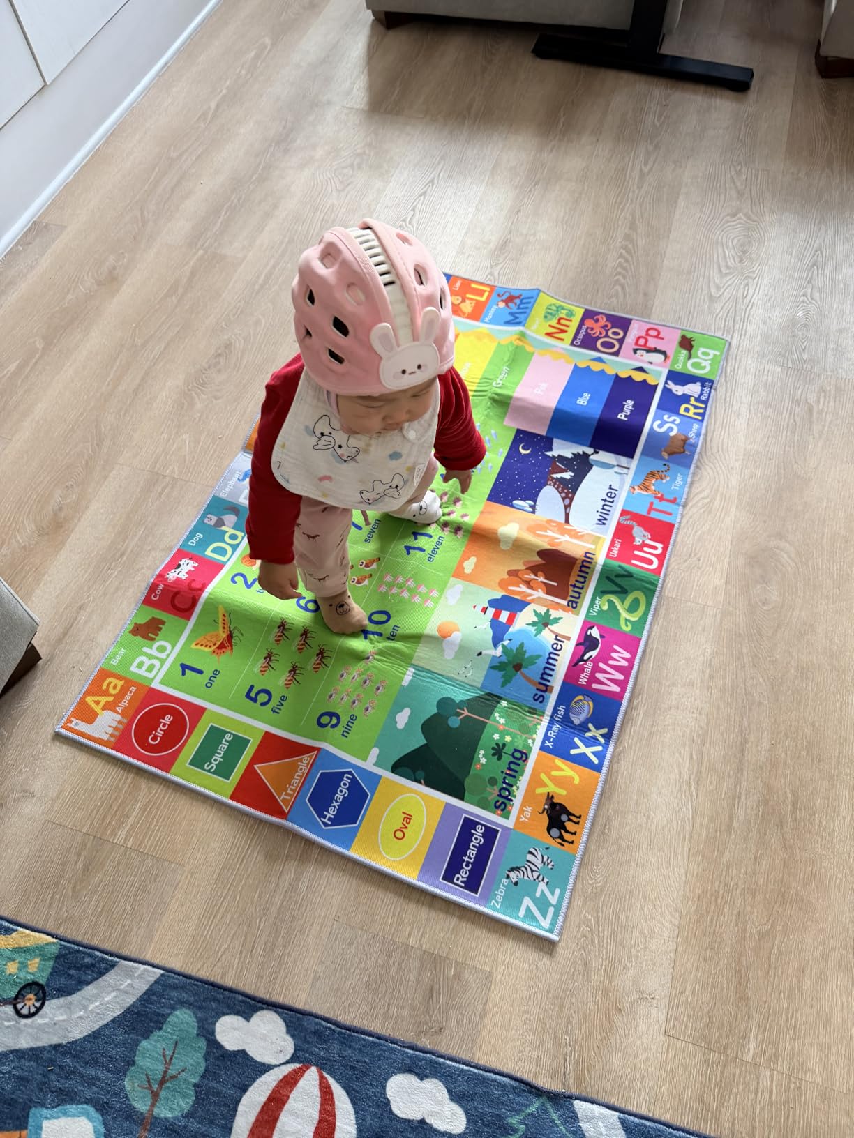 Kids ABC Rug Non Slip Floor Carpet for Classroom & Playroom 6X9FT | Vivid letter & number patterns, machine washable, flat low pile without filler, suitable for daycare & preschool customer photo 2