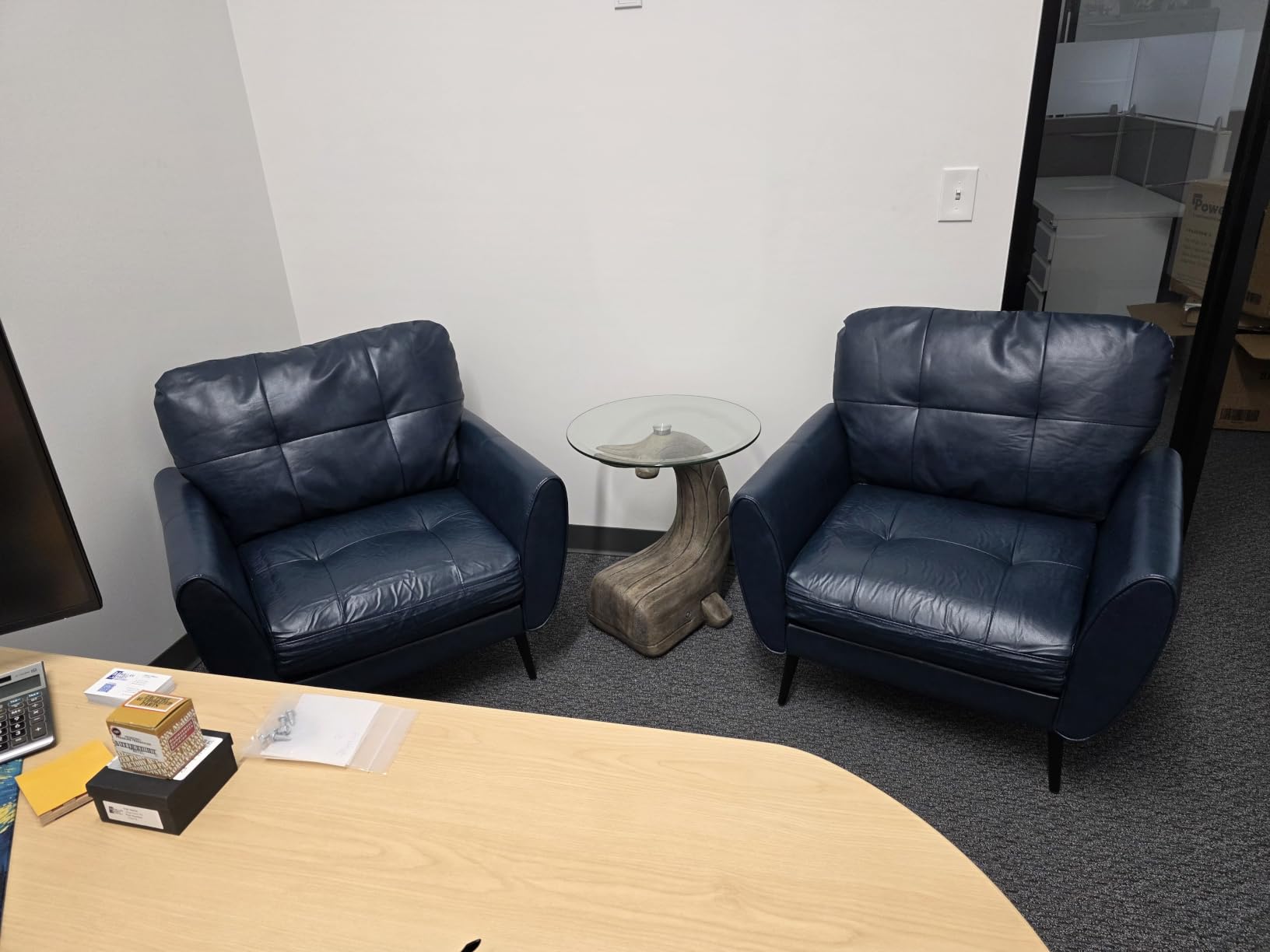 Brown Leather Accent Chairs Set of 2, Tufted Reading Chairs for Living Room | TYBOATLE, Mid-Century Modern, Comfy Tufted Design, Reading Chairs, Small Salon Chairs, Office, Bedroom, Reception, Set of 2 customer photo 2