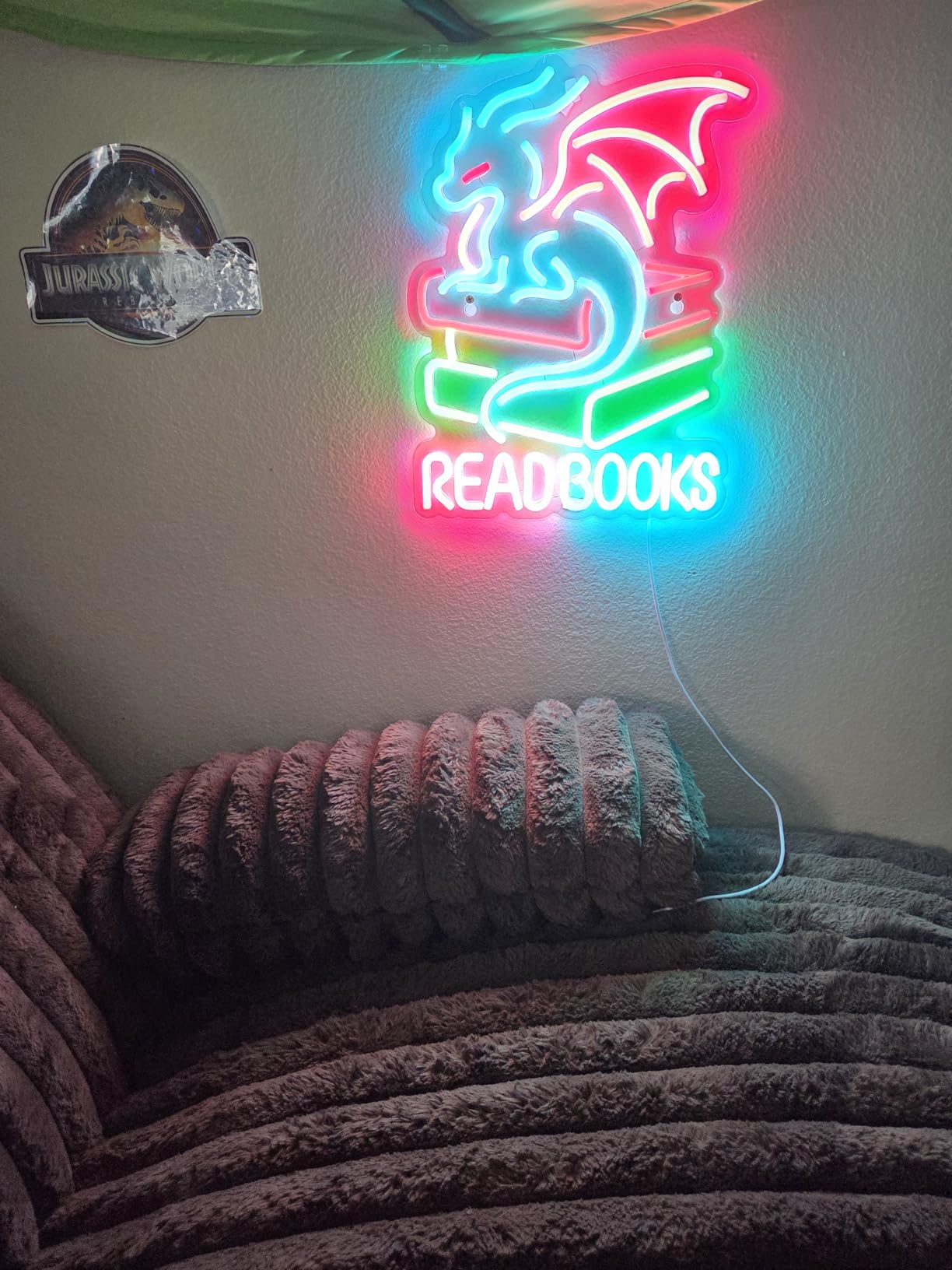 Read Books Neon Sign Book Dragon neon sign for wall decor customer photo 1