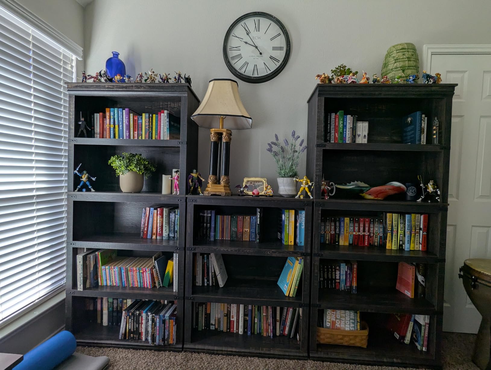 IDEALHOUSE 5 Tier Bookcase, Farmhouse Book Shelf with Storage, 71