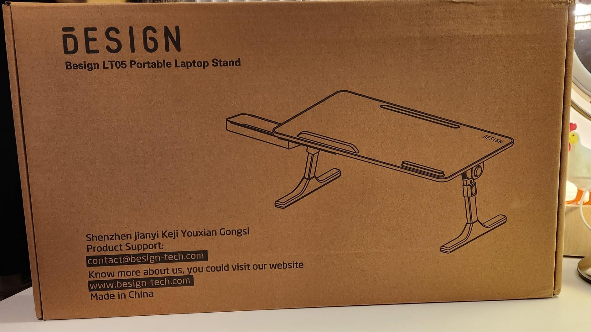 Besign LT05 Adjustable Laptop Table, Lap Desk, Portable Standing Bed Desk, Foldable Sofa Breakfast Tray, Notebook Computer Stand for Reading and Writing, Medium Size, Black customer photo 1