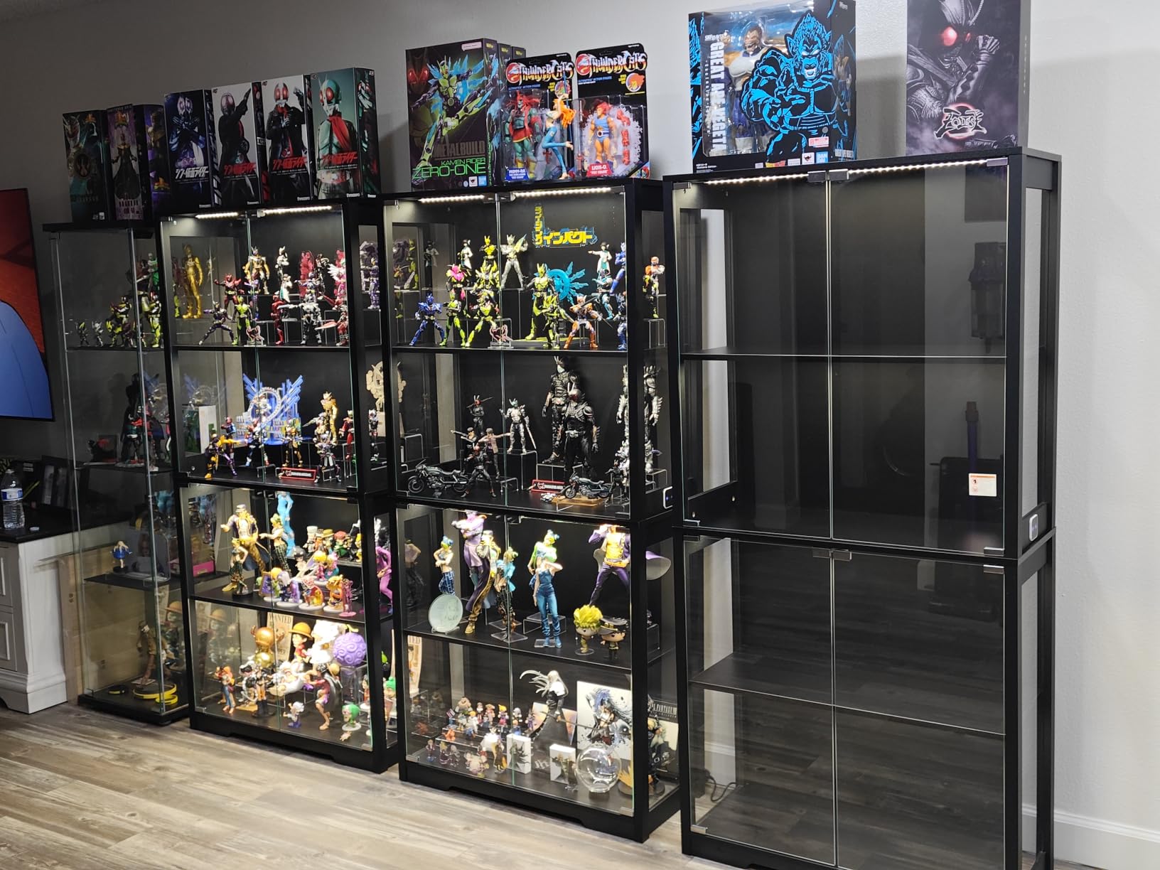 BROTTAR Display Cabinet with Glass Doors, 4-Tier Display Case, White | Curio Cabinet with 3 Color Lights for Collectibles, Storage Cabinets with Human Body Sensor customer photo 2