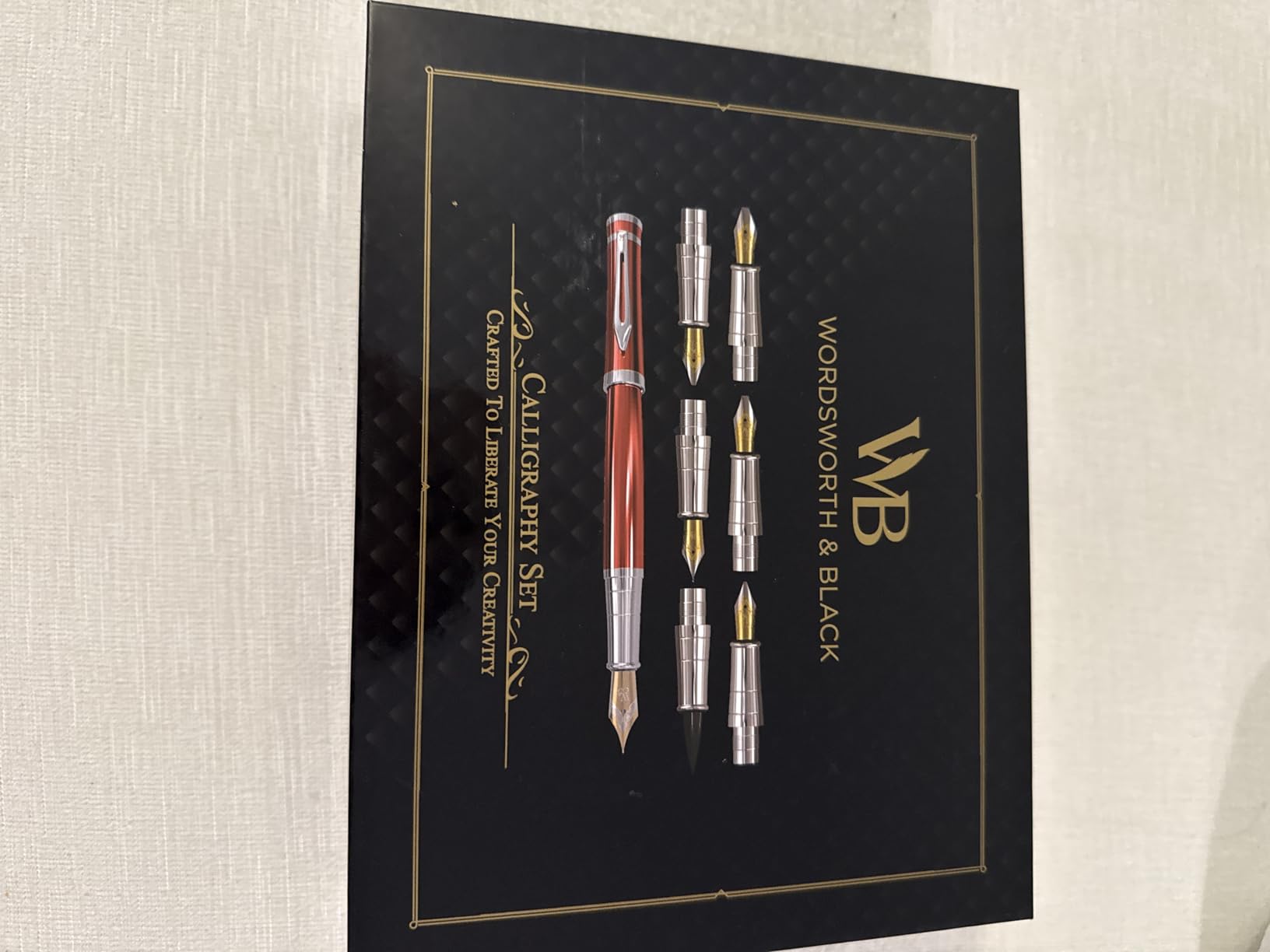Wordsworth & Black Luxury Calligraphy Pen Set for Writing, 6 Nibs, Silver | Fountain Ink Bottle, Cartridges & Refill Converter customer photo 1