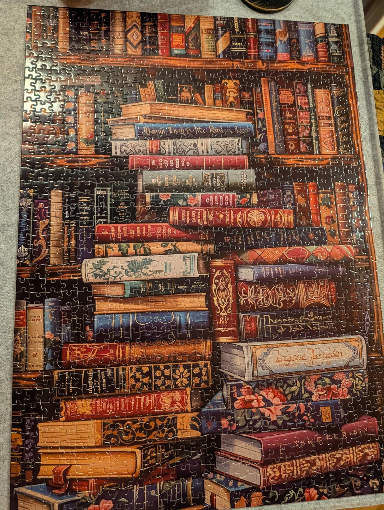 Vintage Library Bookshelf Jigsaw Puzzle 1000 Piece for Adult, Funny Books Challenging Painting Jigsaw Puzzles, Art Aesthetic Difficult Puzzle customer photo 2