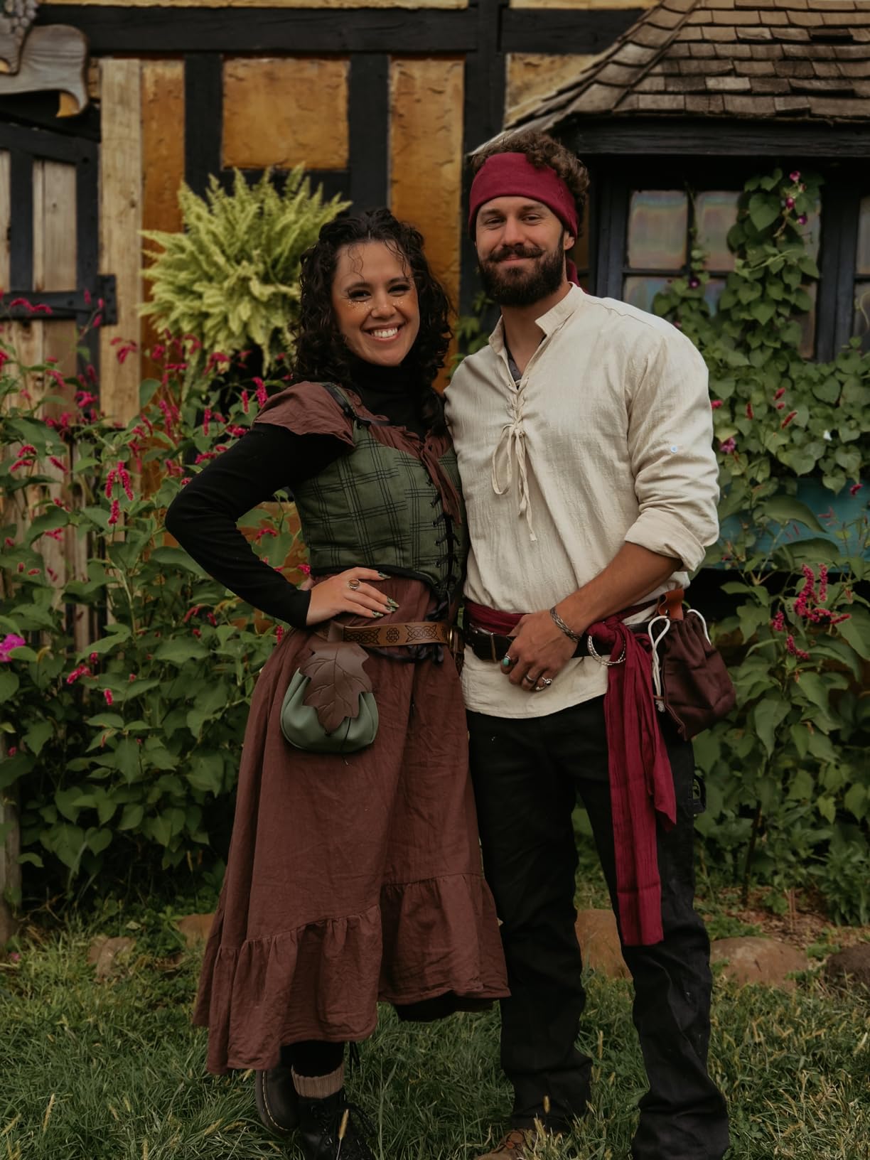 Verceco Mens Pirate Costume Outfit Renaissance Costume Men Medieval Outfit With Pirate Pants Shirts Sash Accessories (khaki, Medium) customer photo 1
