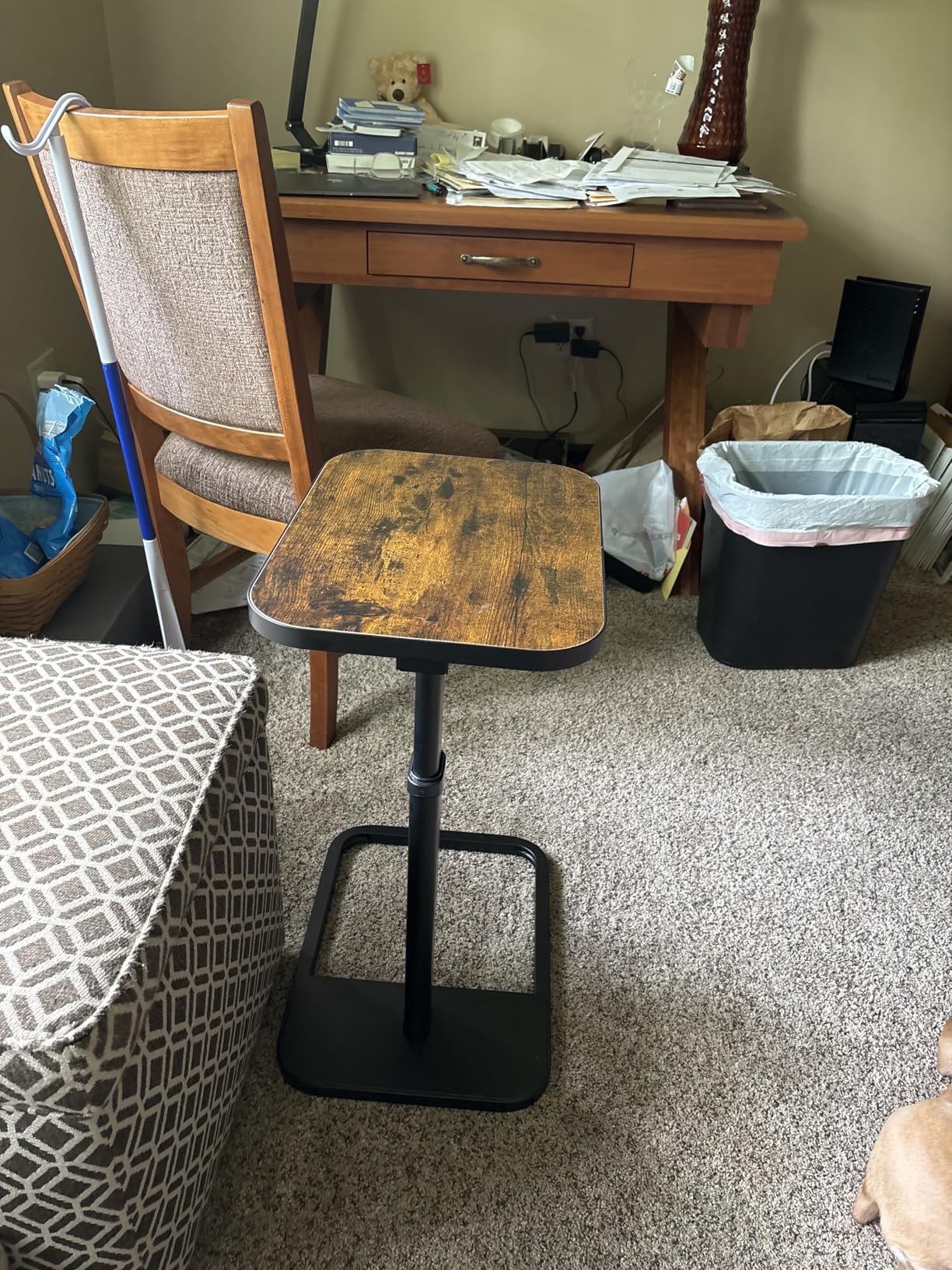 Kitstorack TV Tray Table, Adjustable Height & Flip-Top & Rounded Metal Corners, Snack Table for Couch, Sofa, Bed, Chair, Living Room, C Shaped End Side Table for Eating, Dinner or Laptop, Small Spaces customer photo 2