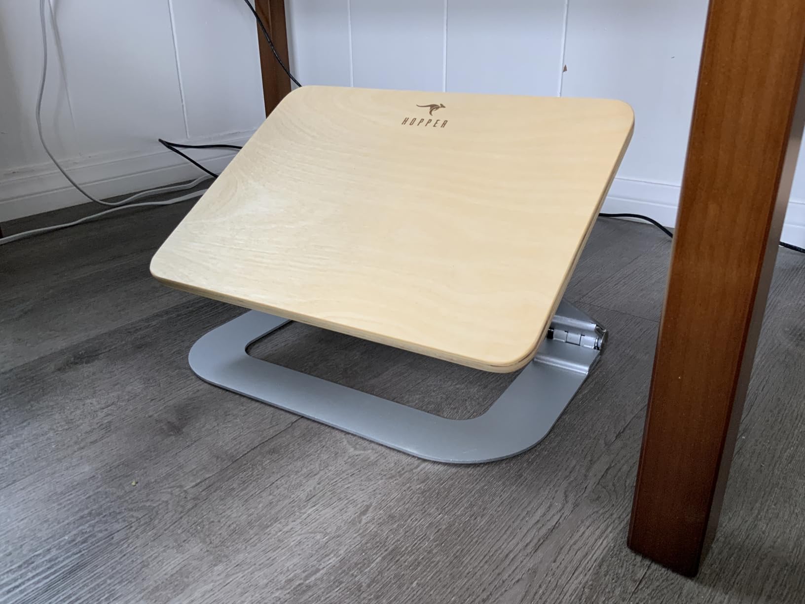 Under Desk Footrest for Active Sitting - Motion Rocking Foot Rest to Bounce & Fidget While You Work - Ergonomic Wooden Desk Foot Rest for Circulation & Focus - Hopper customer photo 1
