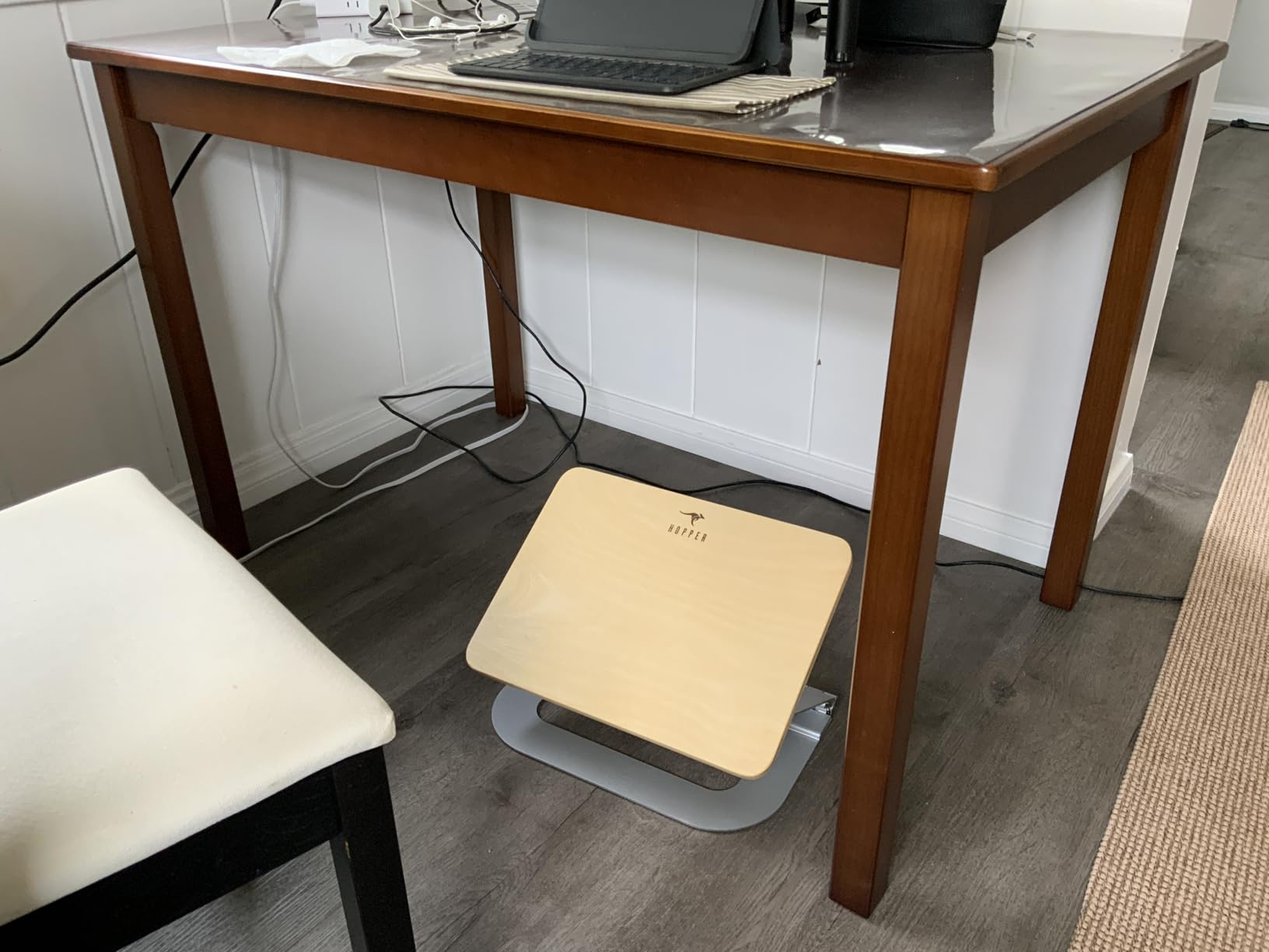 Under Desk Footrest for Active Sitting - Motion Rocking Foot Rest to Bounce & Fidget While You Work - Ergonomic Wooden Desk Foot Rest for Circulation & Focus - Hopper customer photo 2