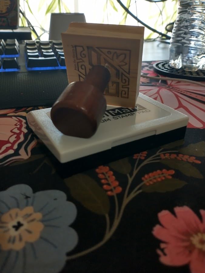 ExcelMark Personalized Book Embossers & Stamps - Personalize a Book Embosser, Wood Stamp, or Self-Inking Mount (Wildflower, Round) customer photo 1