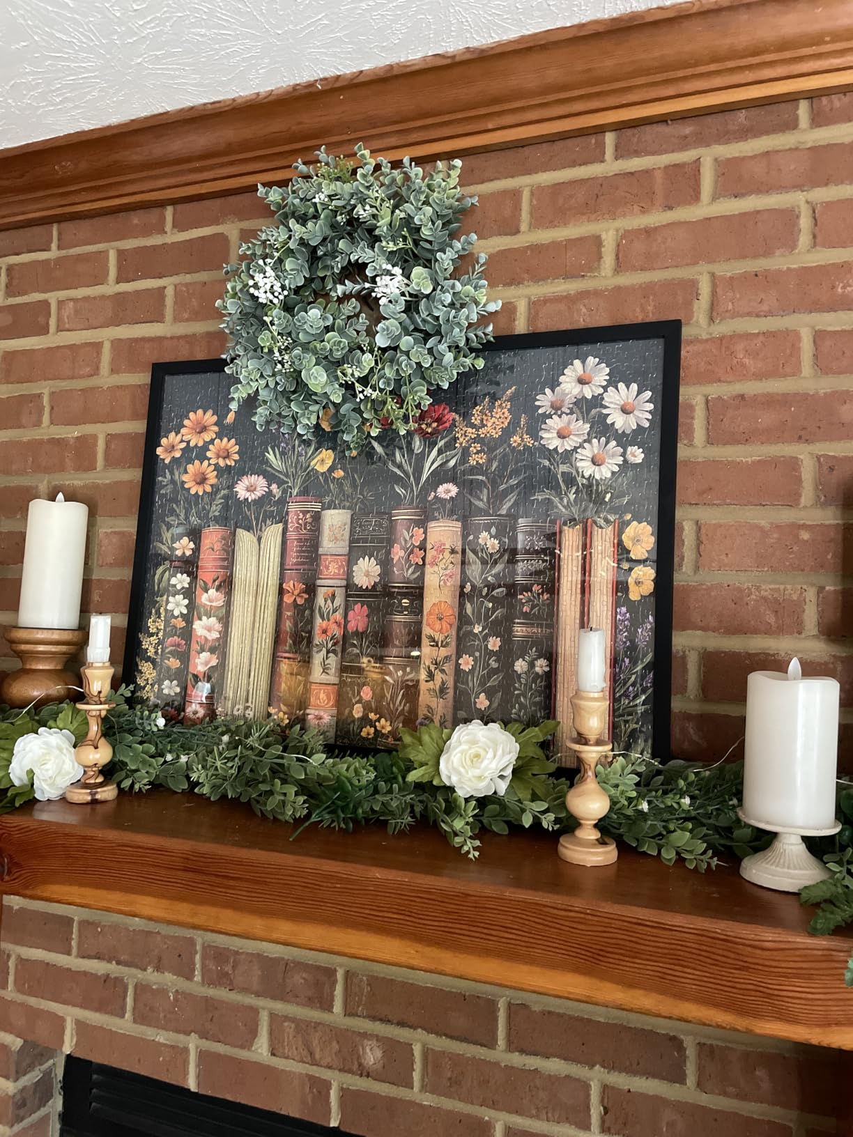 Vintage Wildflower Book Puzzles for Adults 1000 Pieces, Plant Floral Books Pages Jigsaw Puzzle, Retro Bookshelf Puzzles with Blossoming Wildflowers, Botanical Literary Theme Puzzle for Book Lovers customer photo 1