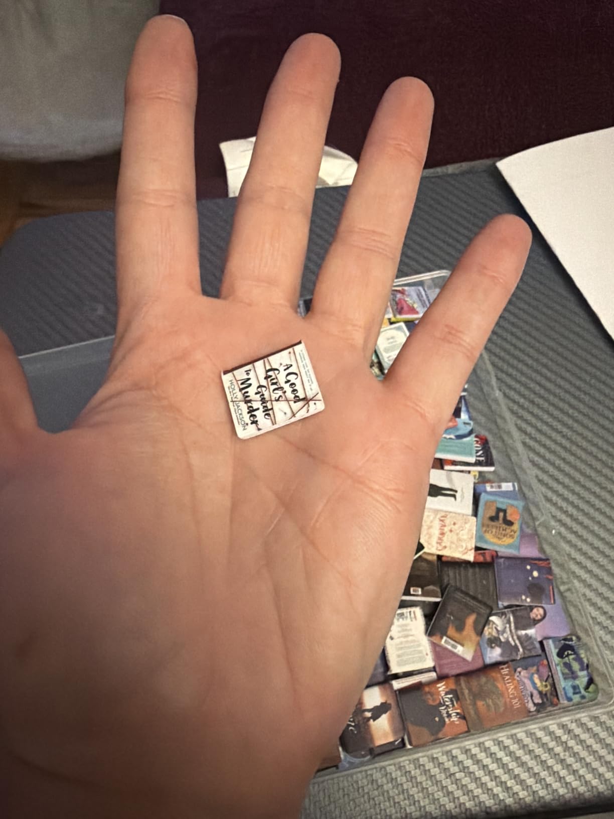 200Pcs Mini Books, Miniatures Book for Anxiety Bookshelf, Tiny Things for Dollhouse Decor, DIY Crafting Library, Miniatures Books Accessories, Book Cake Topper customer photo 2