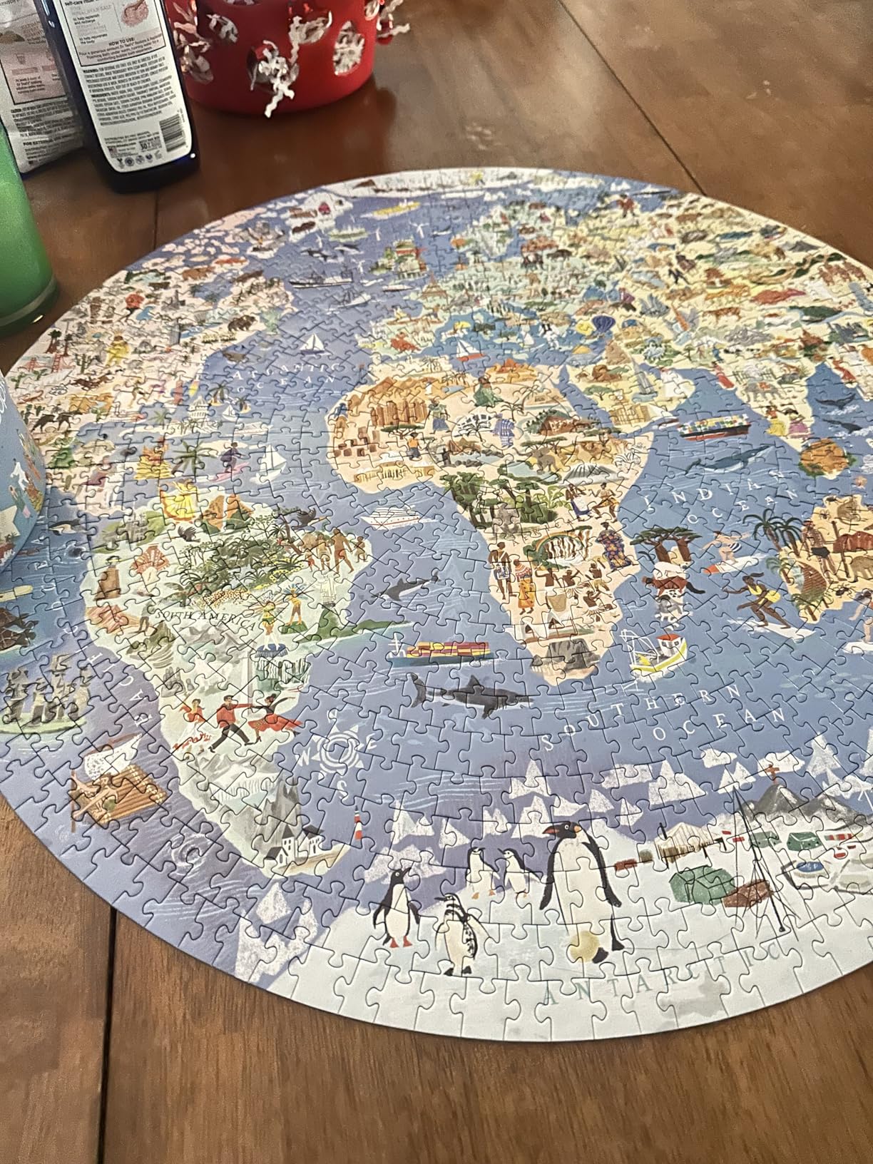 bopster 1000-Piece Round World Map Jigsaw Puzzle for Adults & Teens customer photo 1