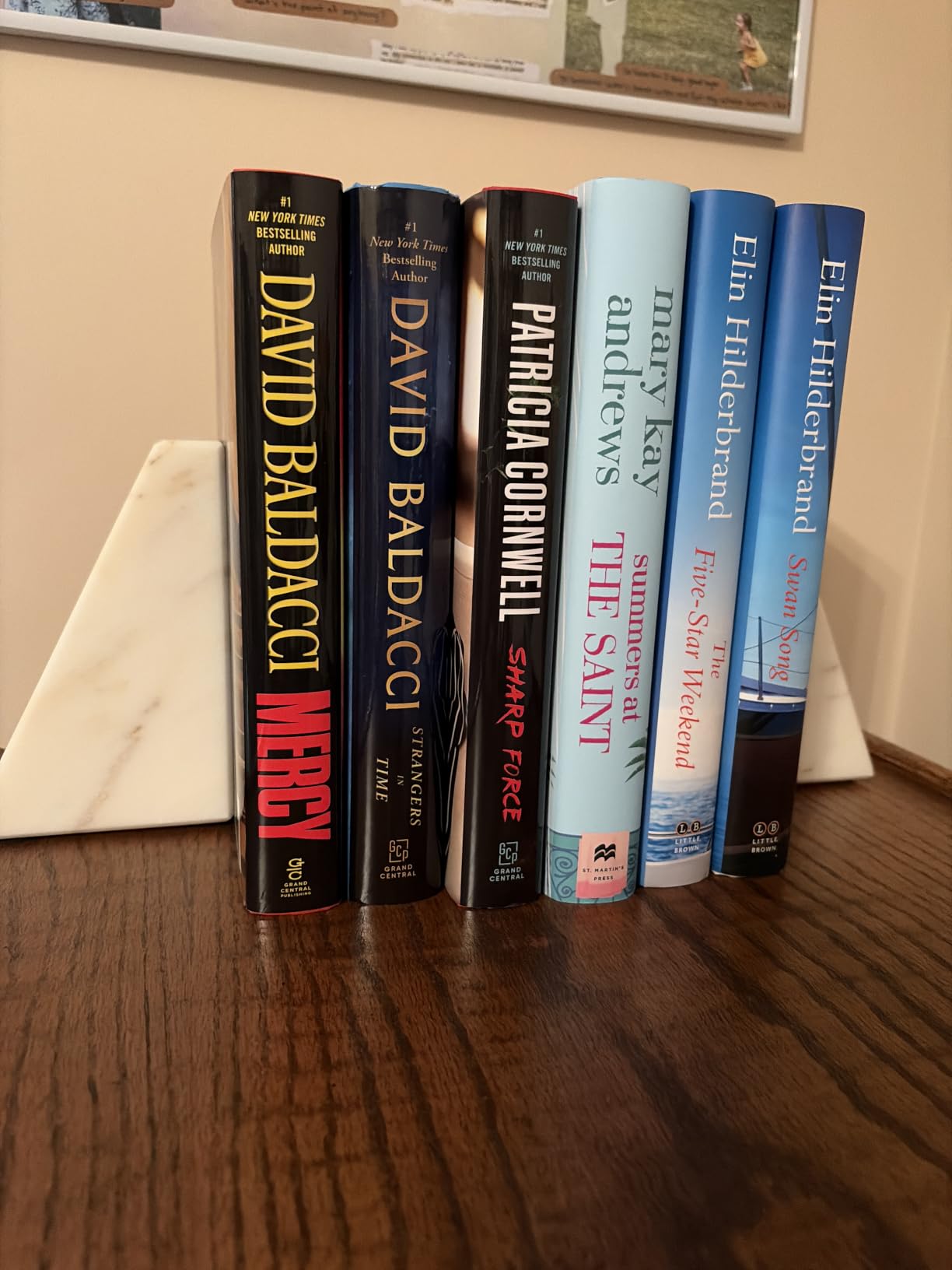 Karibiber Marble Bookends for Heavy Books, Decorative Book Ends for Shelves, Titanium Black Stone Durable and Heavy-Duty Book Ends for Hardback Books & CDs, Unique Book Stopper & Holder, Set of 2 customer photo 1