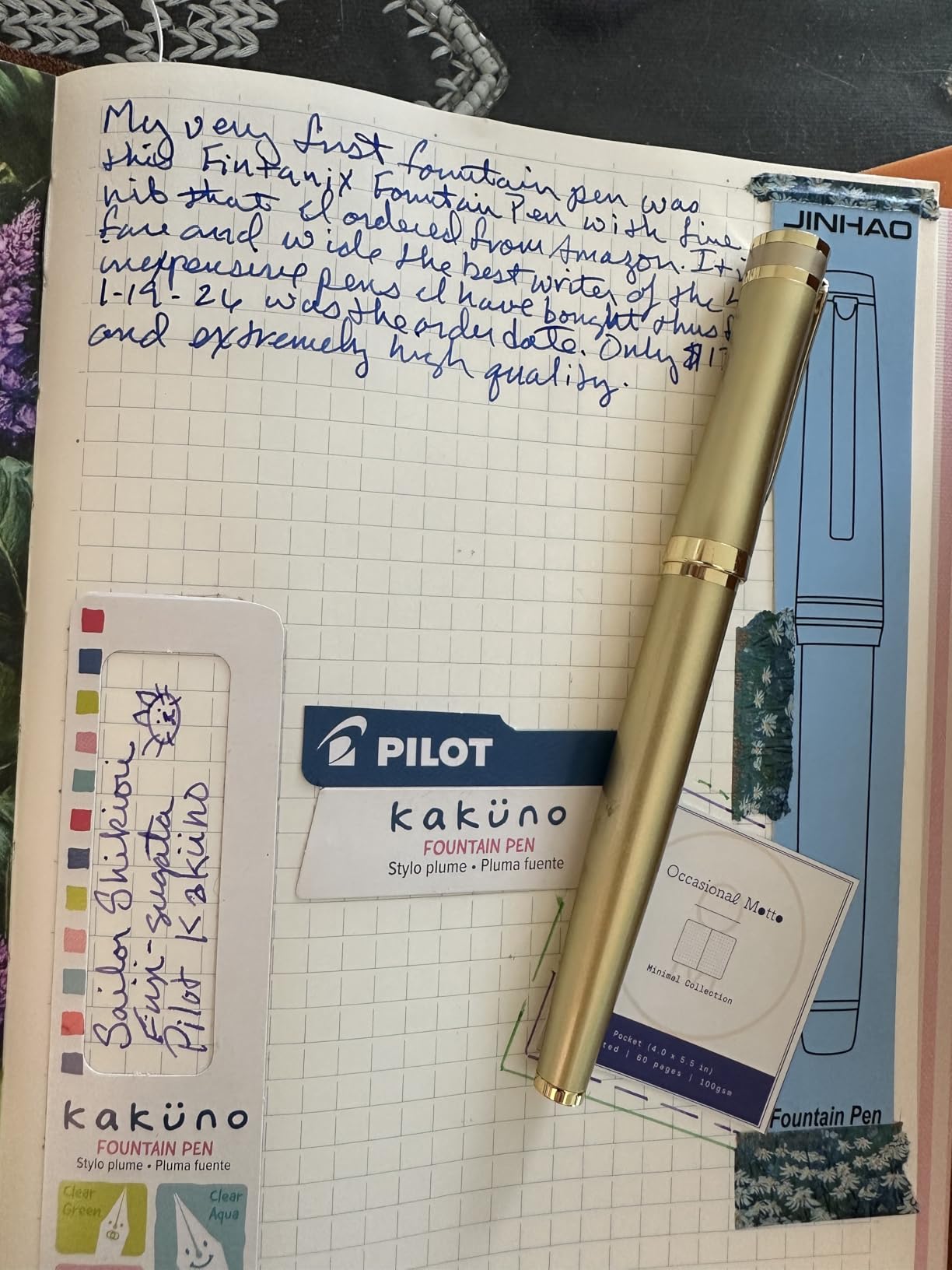Fountain Pen with Fine Nib | Luxury Gold Finish, Smooth Ink Flow, Complete Set with Ink Cartridges, Converter & Sleeve customer photo 1