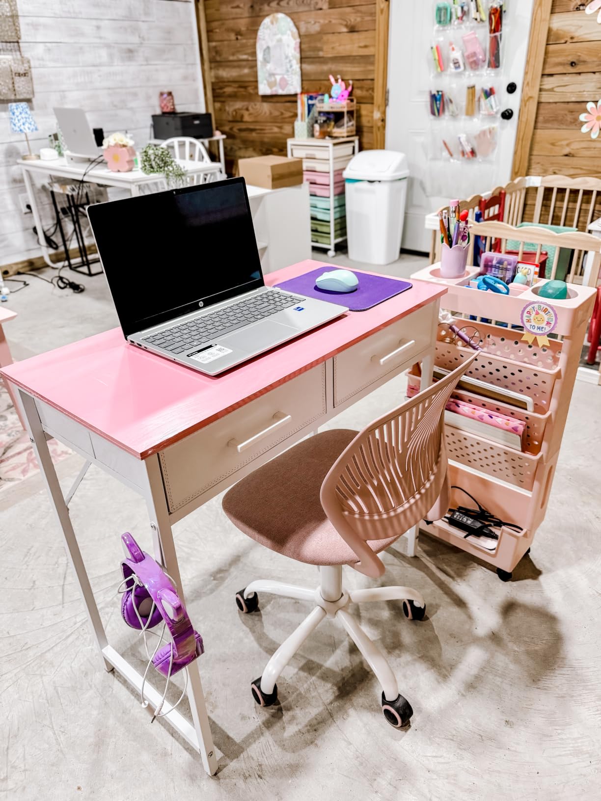 Pamray 32 Inch Small Computer Desk with 2 Drawers for Bedroom Study Writing Home Office Table for Small Spaces White customer photo 2
