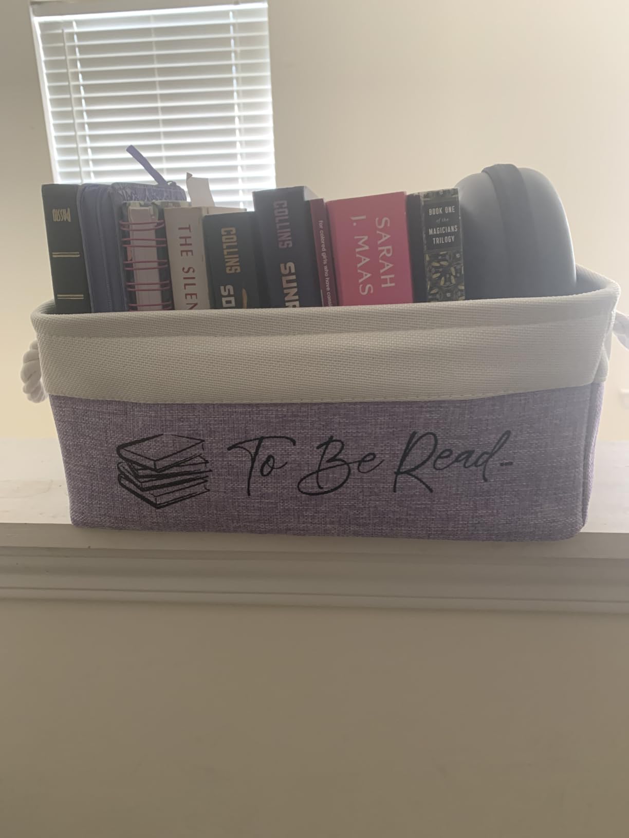 Marsui Book Lover Gifts TBR Book Storage Basket to Be Read List Storage Bin Bookish Accessories Bookworm Gift for Club Members Student Teacher Reading Accessories customer photo 1