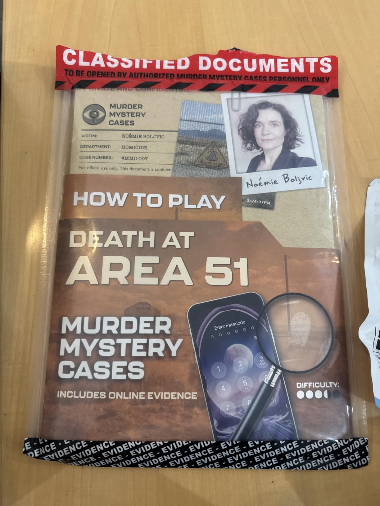 MMC Death at Area 51 - Thrilling Murder Mystery Games for Adults in a Classified Military Base - 47 Evidence Pieces, 150 Min Gameplay (3.5/5 Difficulty) - Cold Case Files Game for 1-10 Players customer photo 1
