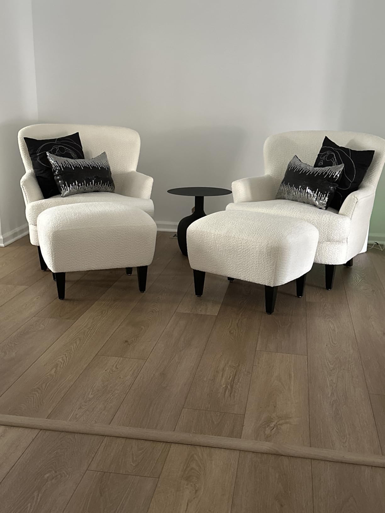 Christopher Knight Home Winnie Accent Chair and Ottoman Set, Living Room/Bedroom Wooden Comfy Reading Chair with Footrest Stool, Boucle Upholstered Wingback Single Sofa, Brown customer photo 1