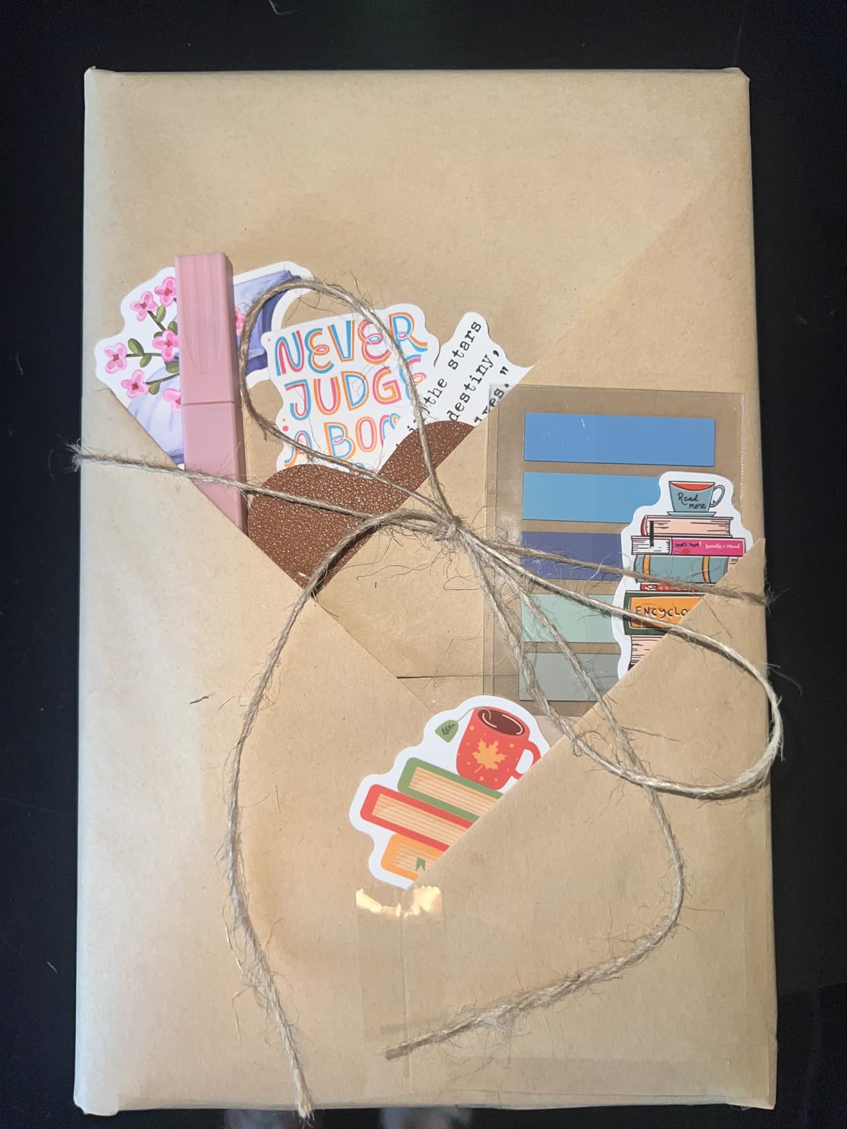 Skyygemm 6 Set Blind Date with a Book Kit for Librarian Readers Club Gift | Morandi Highlighters, Leather Bookmarks, Heart Tags, DIY Book Kit for Librarian Readers Club Back to School Gift, No Books customer photo 1