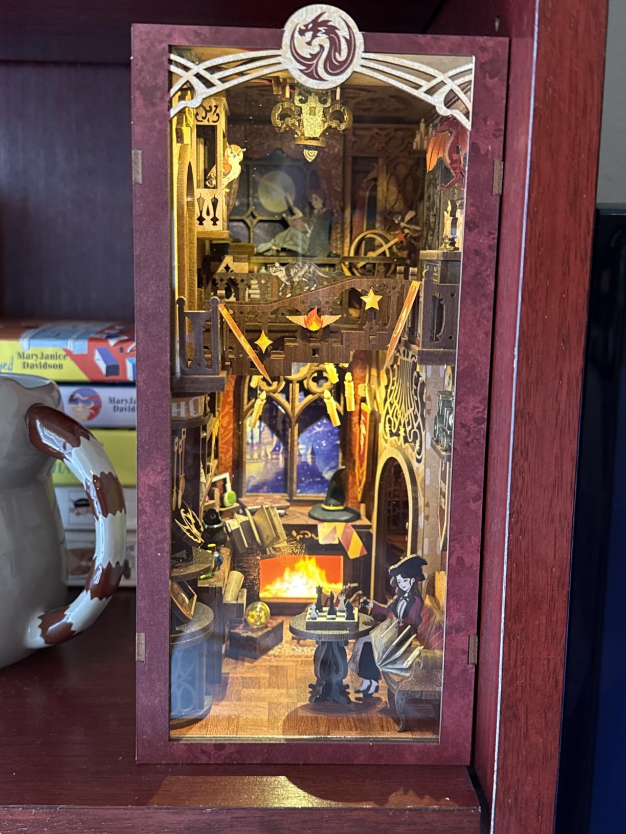 Book Nook Kit DIY Miniature House with Cat | Booknook Bookshop 3D Wooden Puzzles for Adults Tiny Building Kit Gifts for Women Book Lovers (The Scholar's Bookstore) customer photo 2