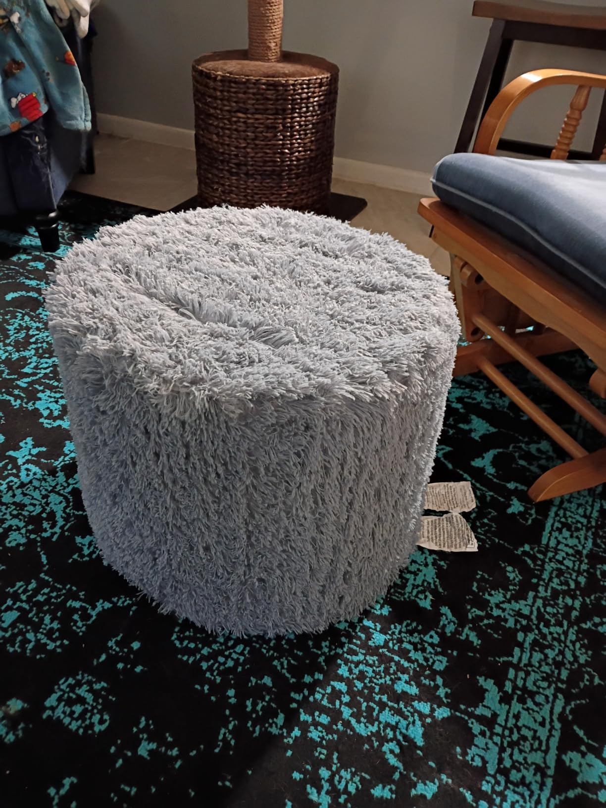 Hansleep Round Pouf Ottoman Foot Rest, Footstool 17 x 14 Inch Grey - High-Density One-Piece Foam, Firm & Stable, Machine Washable Cover customer photo 1