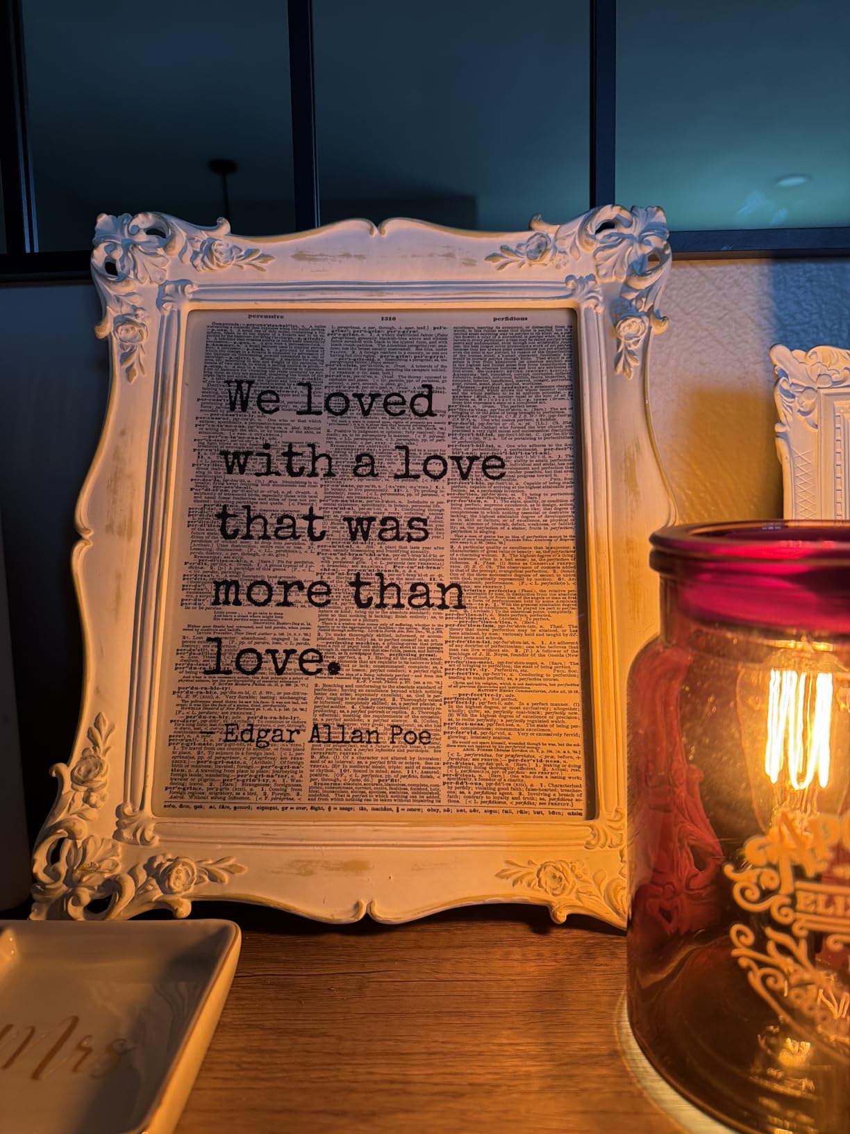 Edgar Allan Poe Gothic Art LARGE 11x14 - Vintage Dictionary Quote Wall Decor - Victorian Dark Academia Wall Art for Home, Office, Living Room, Bedroom - Literary Gifts for Book Lovers, Poetry Fans customer photo 2
