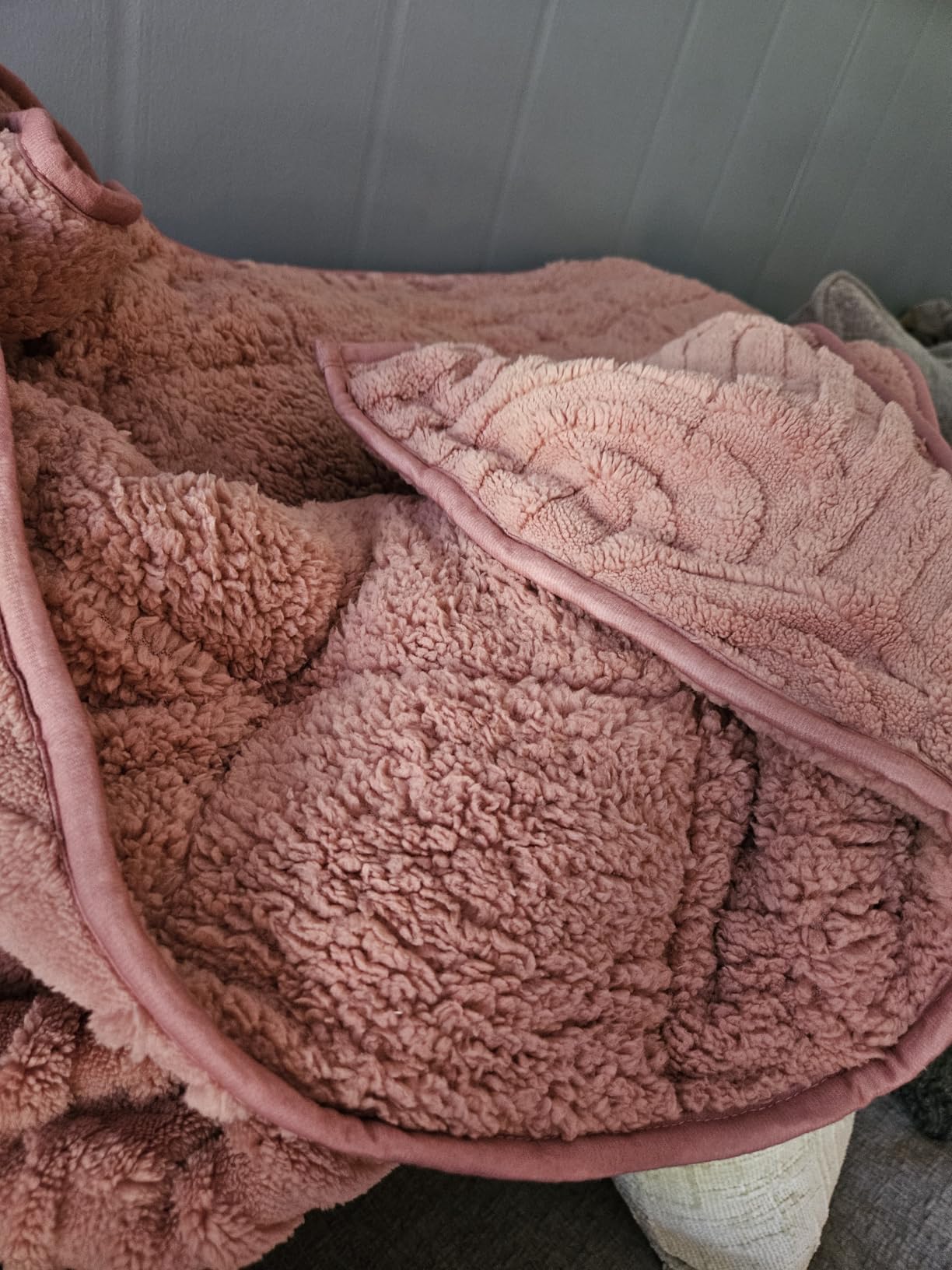 Fleece Weighted Blanket Queen Size 15lbs, Soft Sherpa Heavy Blankets | 60