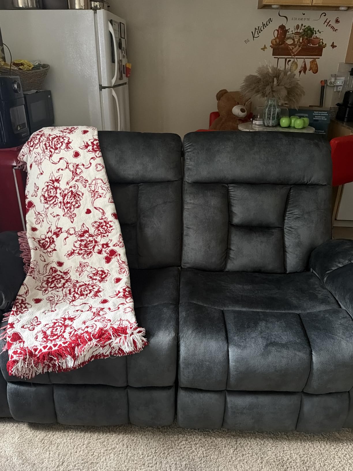 2 Pieces Recliner Sofa Couch Furniture Set, Overstuffed Reclining Loveseat Recliner Couch and Wide 3PC Bonded Sofa Set for Living Room, Dark Greenish-Grey customer photo 1