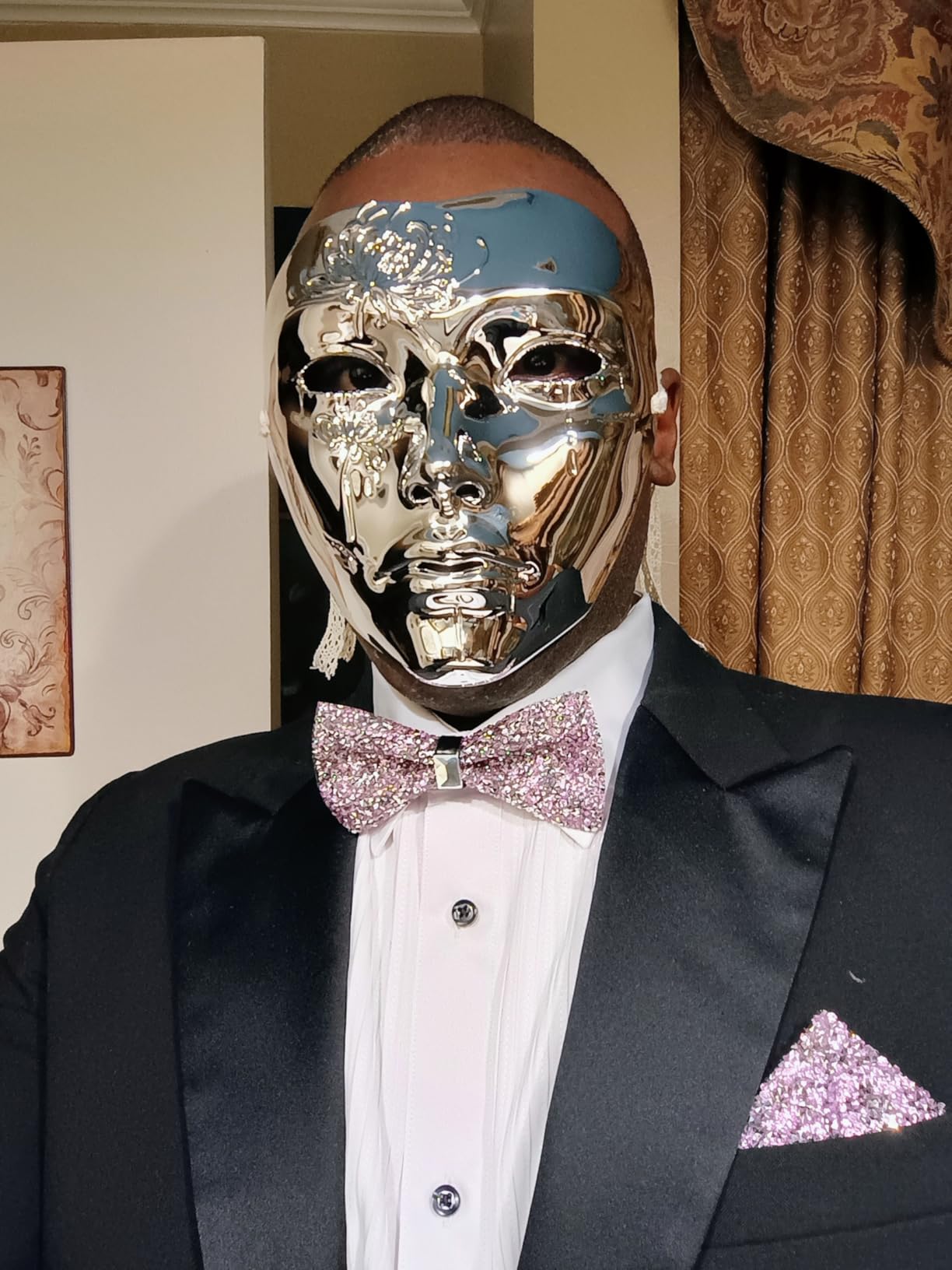 Full Face Masquerade Mask for Men customer photo 2