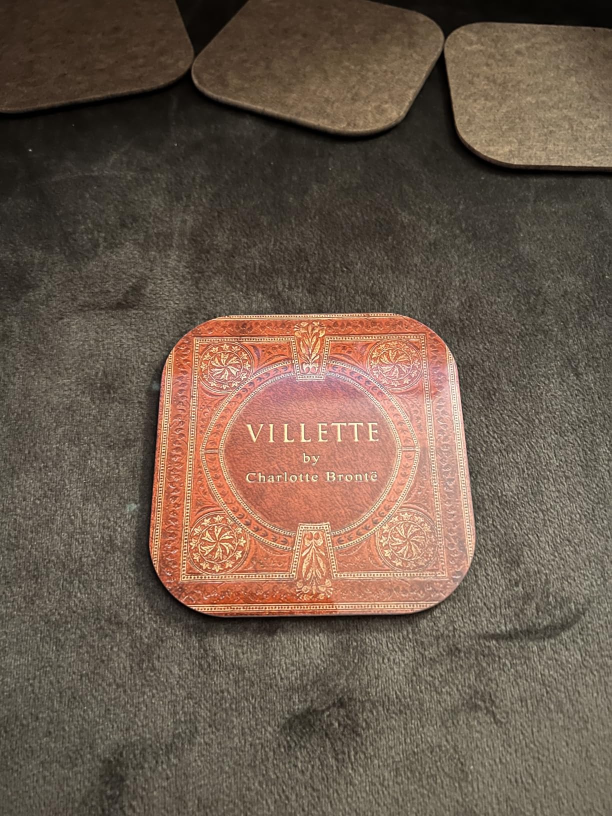Bronte Sisters Literary Coasters, 6-Piece Set Featuring Classic Book Covers. Jane Eyre, Villette, Wuthering Heights, The Tenant of Wildfell Hall, Shirley, Agnes Grey. customer photo 1