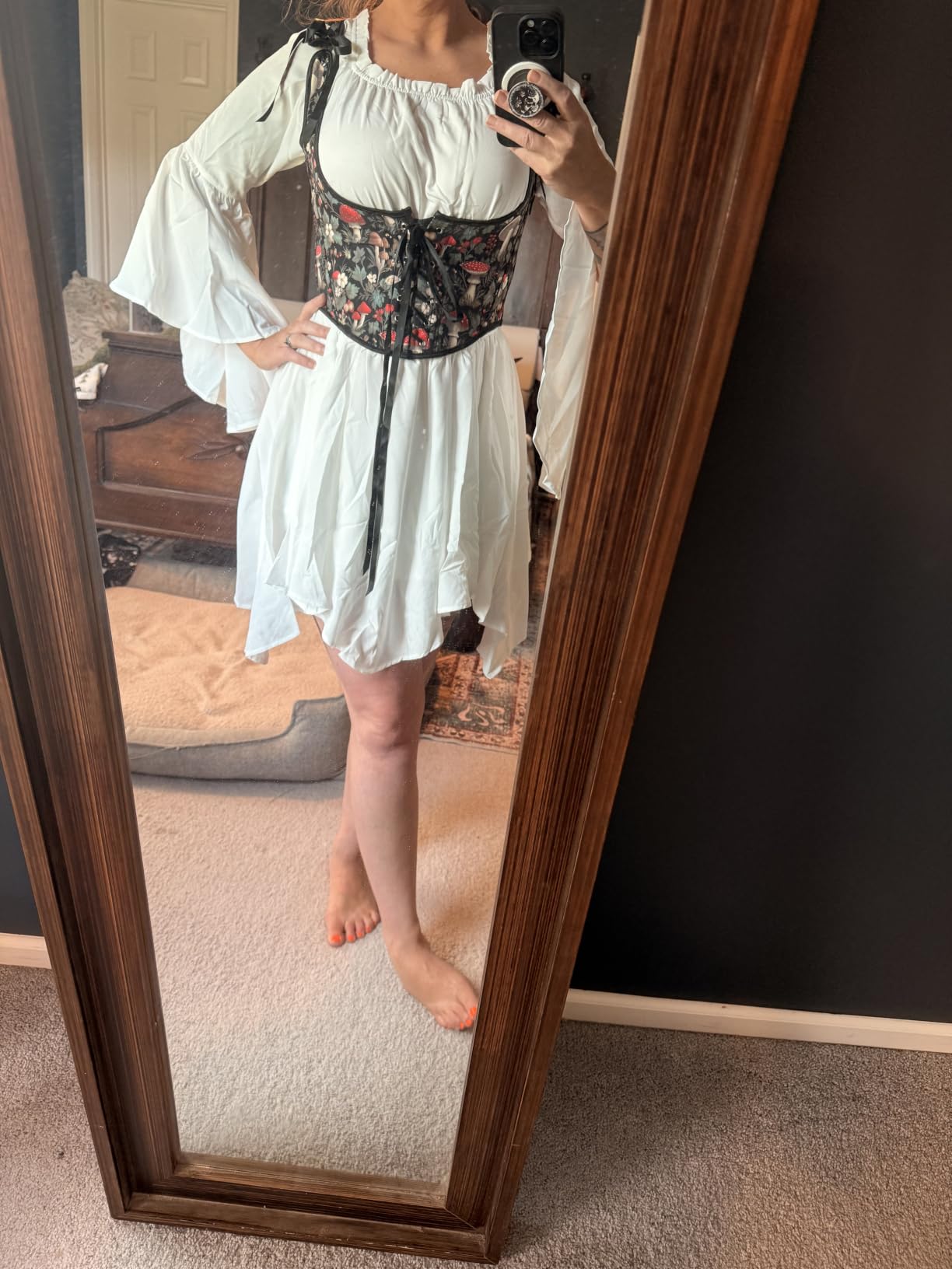 Renaissance Costume Women Pirate Off Shoulder Corset Dress customer photo 2