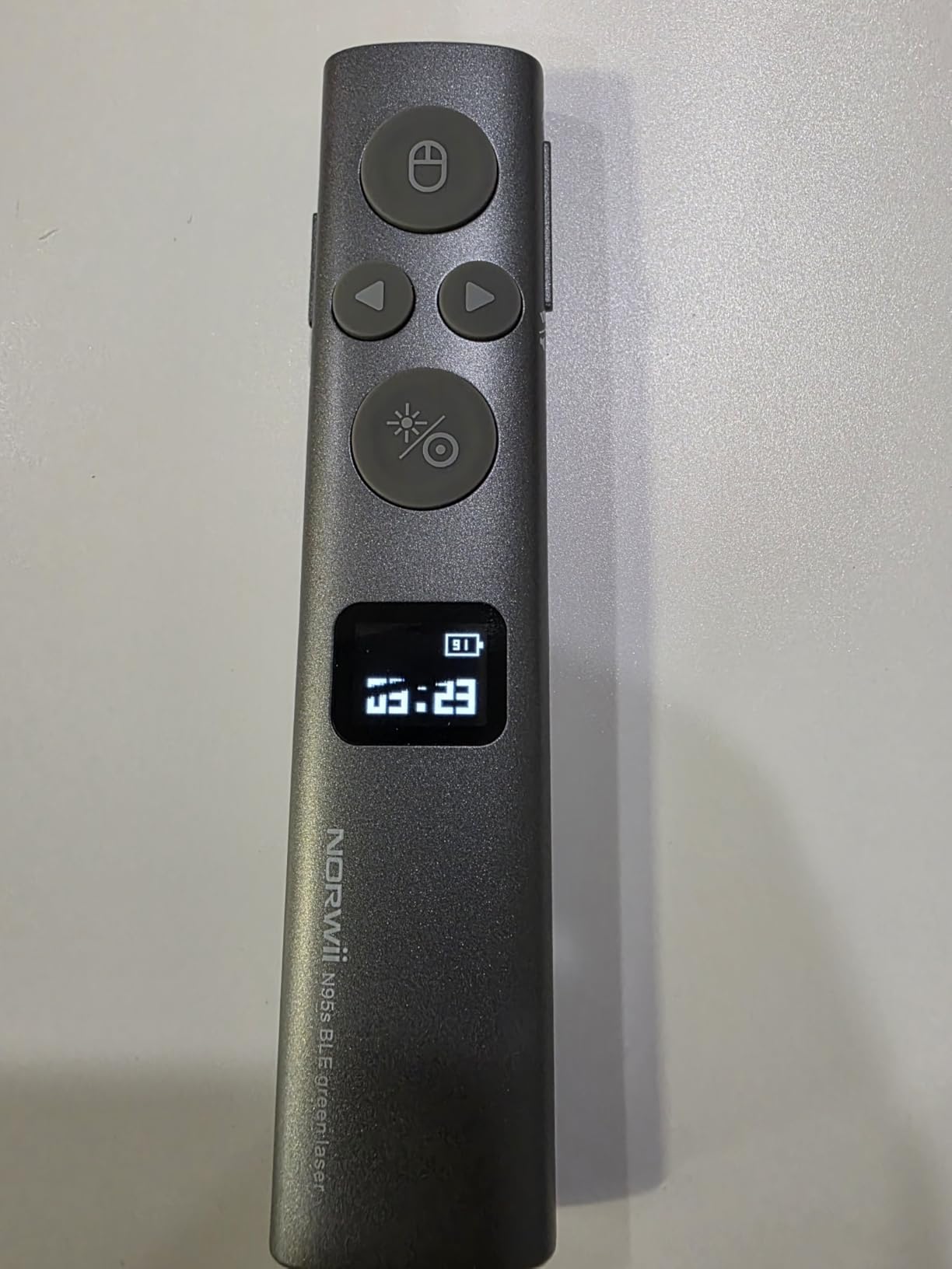 Norwii N95s Presentation Clicker for PowerPoint with Digital Laser Pointer | ①Magnify/Highlight/Air Mouse②TV Screen & Projector③OLED Battery Level Display④Vibration Countdown reminder⑤USB-C Rechargeable customer photo 2