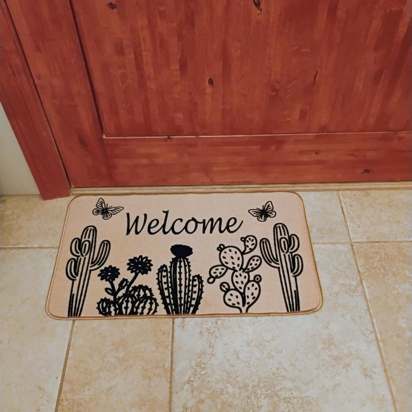 Book Welcome Door Mat, 29.5x17inch, Indoor Outdoor Linen Floor Mats with Vintage Floral Design, Non-Slip Rubber Backing Doormat, Reading Decor Gifts Rug for Entrance Kitchen Bedroom Staircase customer photo 2