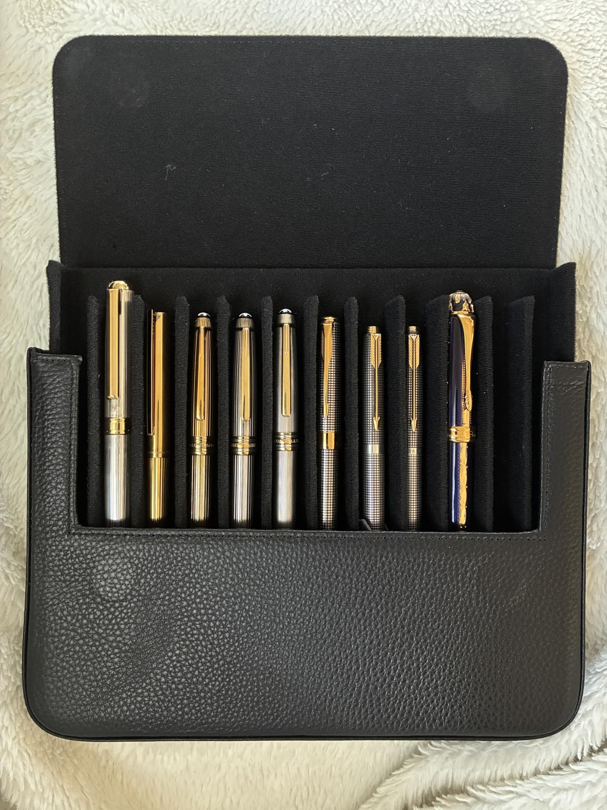 Lanxivi Genuine Leather Fountain Pen Case 6 Slot Crazy Leather Organizer, Portable Pen Bag Pouch Drawer Style customer photo 1